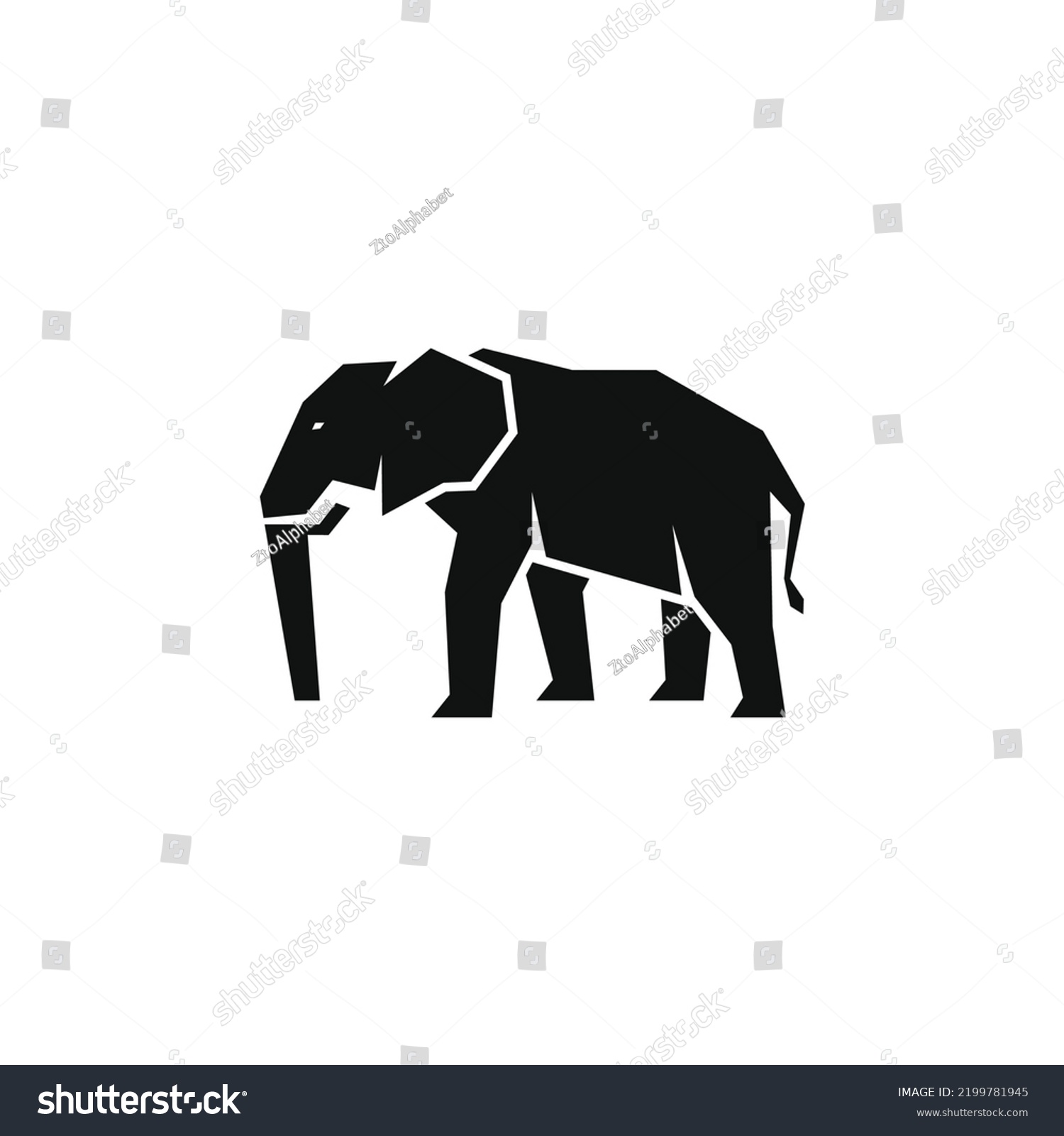 Elephants Silhouette Clipart Elephant Logo Animal Stock Vector (Royalty ...