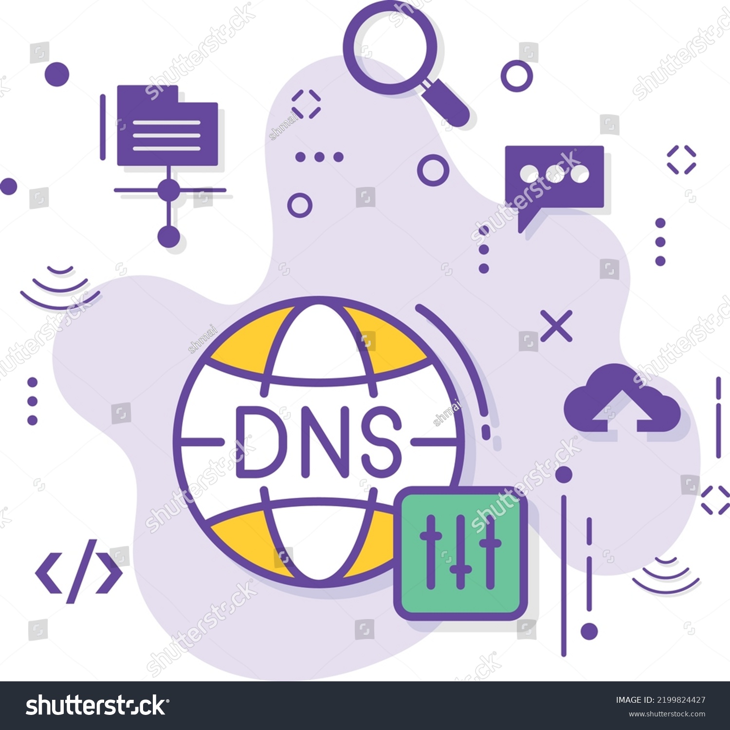 domain-name-server-settings-concept-stock-stock-vector-royalty-free