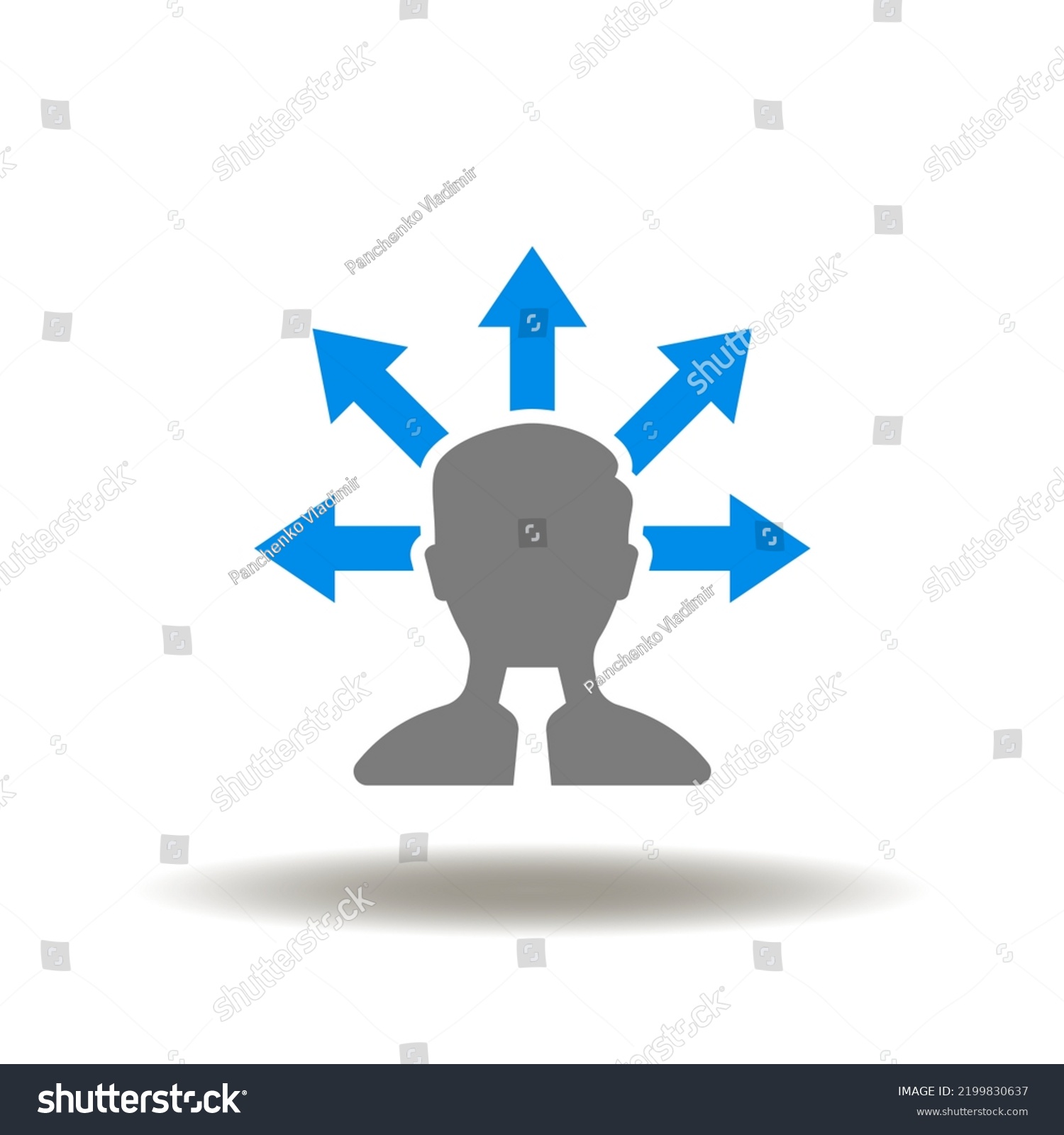 Vector Illustration Man Arrows Different Direction Stock Vector ...