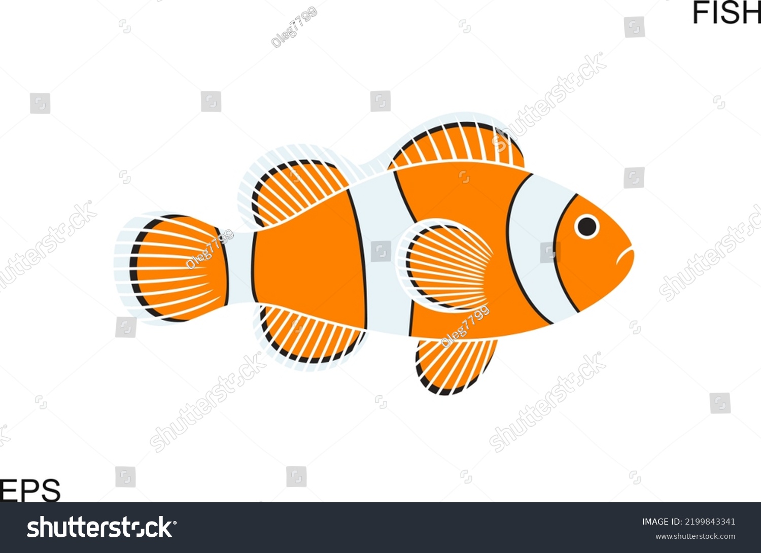 Clown Fish Logo Isolated Clown Fish Stock Vector (Royalty Free ...