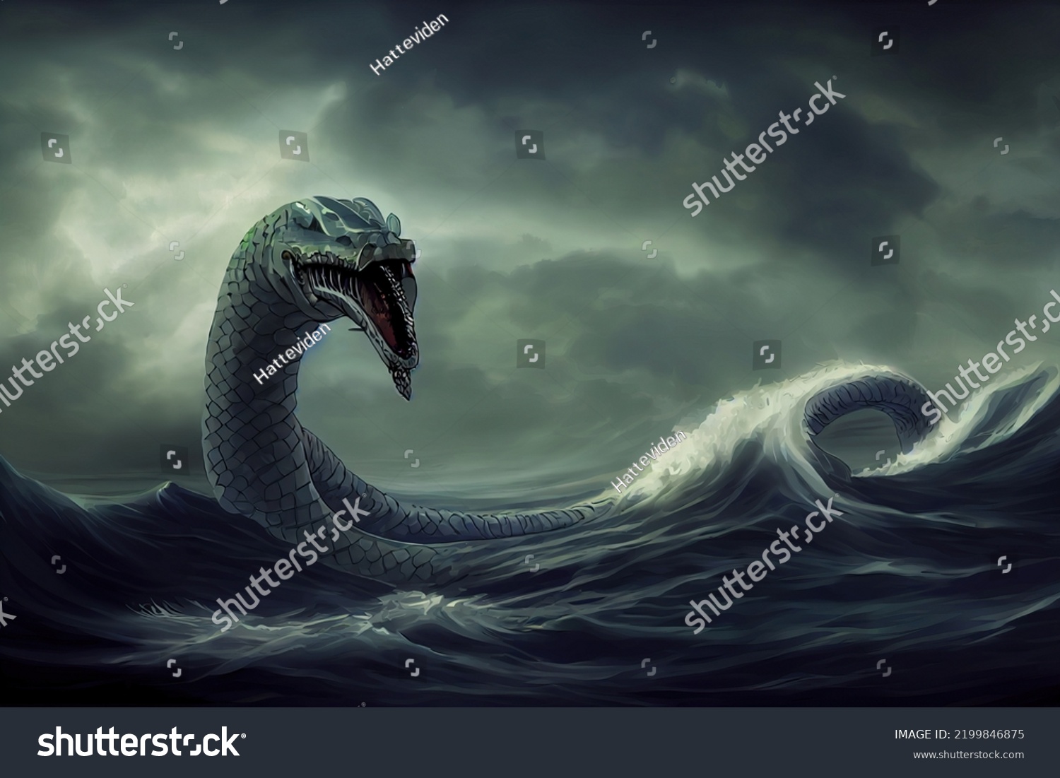 Legendary Sea Creature Monster Known World Stock Illustration ...