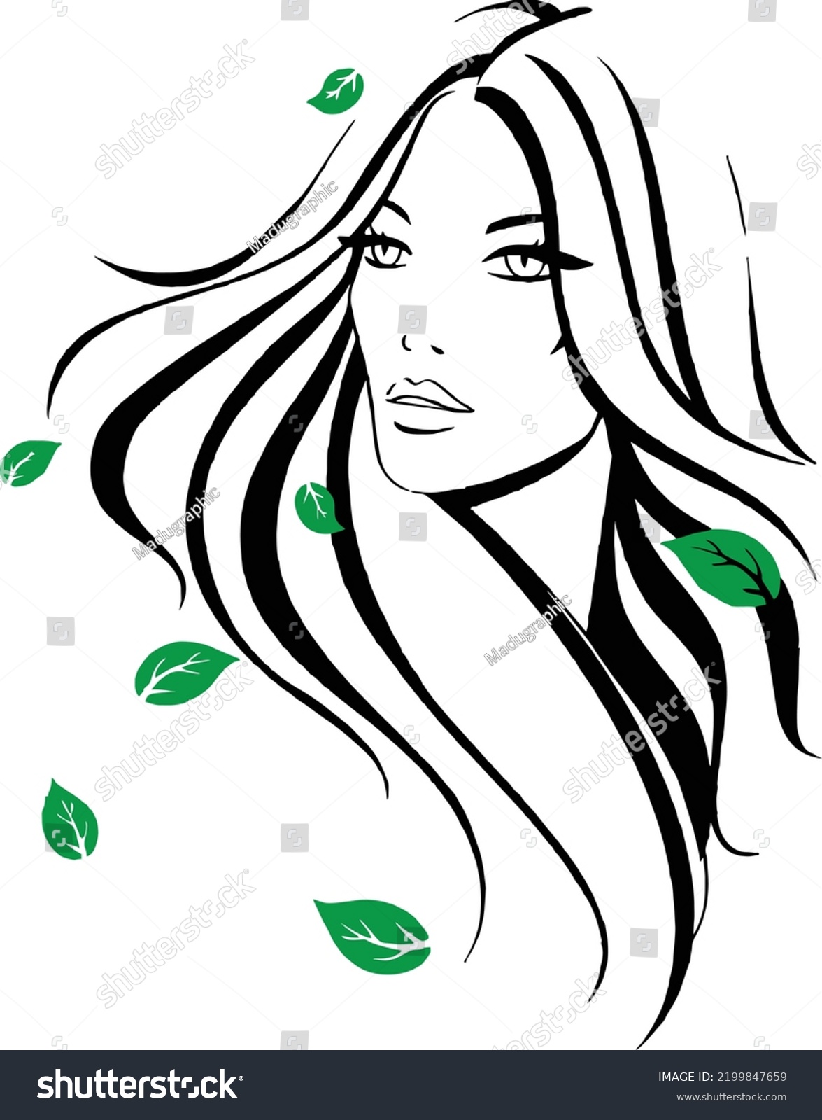 Cute Girl Vector Drawing Art Line Stock Vector Royalty Free 2199847659 Shutterstock 6472