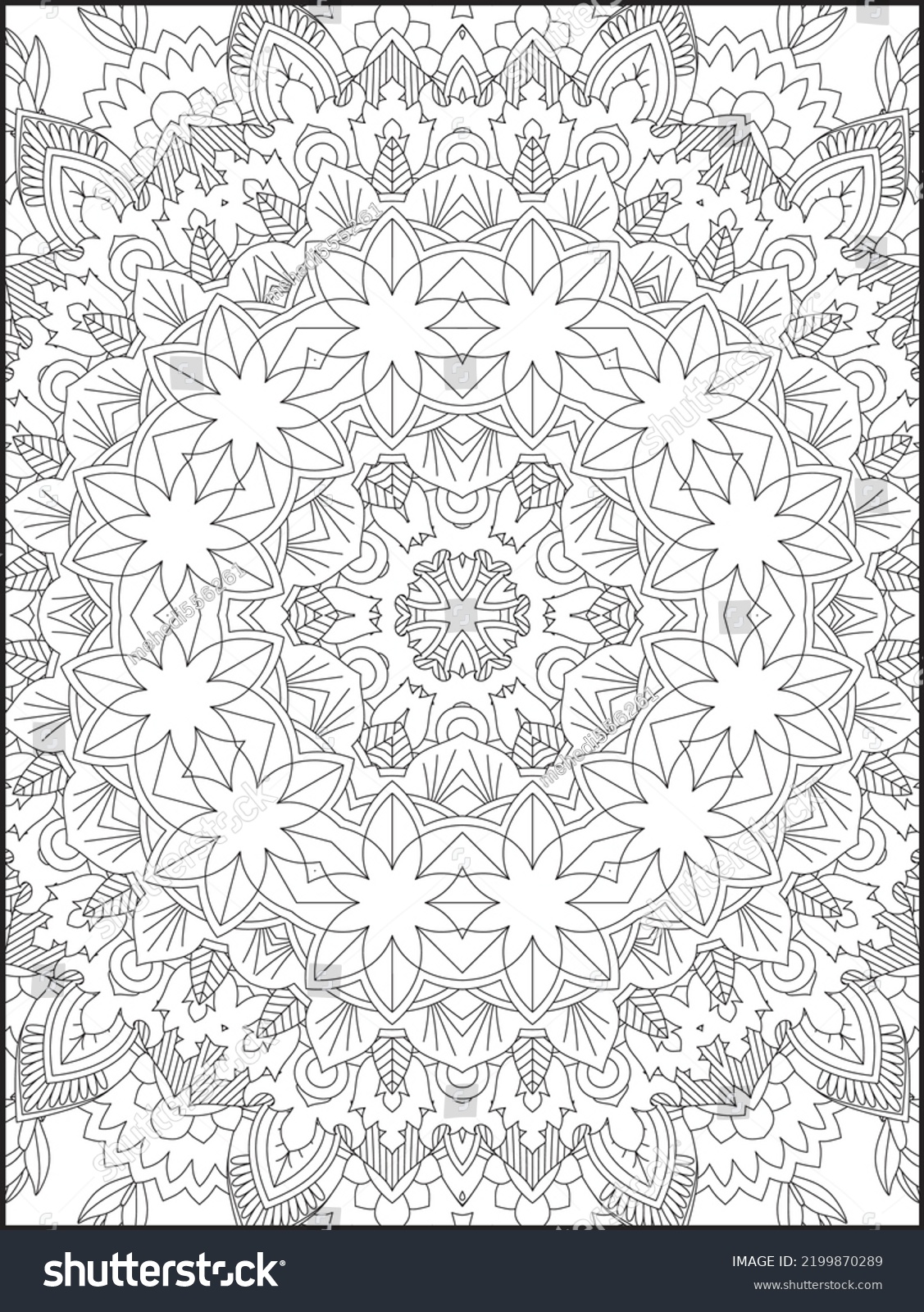 Adult Coloring Page Mandala Coloring Page Stock Vector (Royalty Free ...