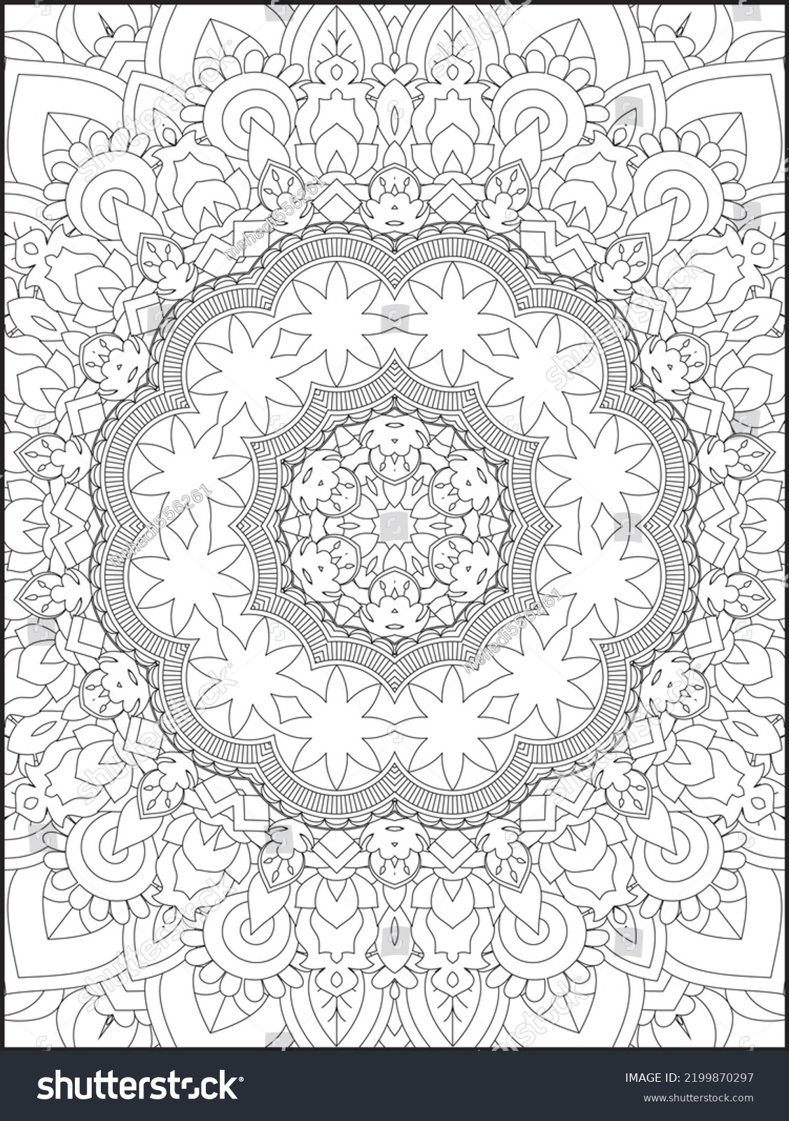 Adult Coloring Page Mandala Coloring Page Stock Vector (Royalty Free ...