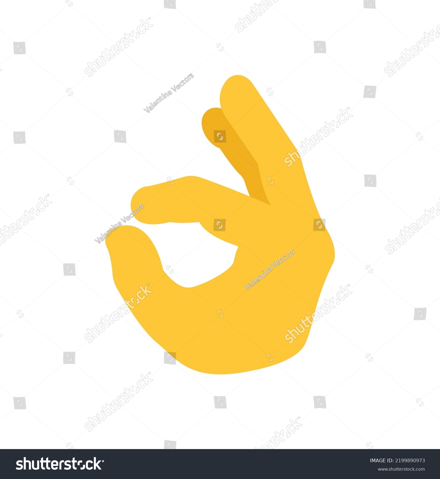 Hand Emoji Vector Ok Okay Yellow Stock Vector (Royalty Free) 2199890973 ...