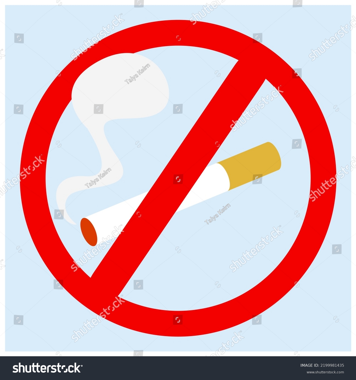 No Smoking Sign Red Circle Slash Stock Vector (Royalty Free) 2199981435 ...