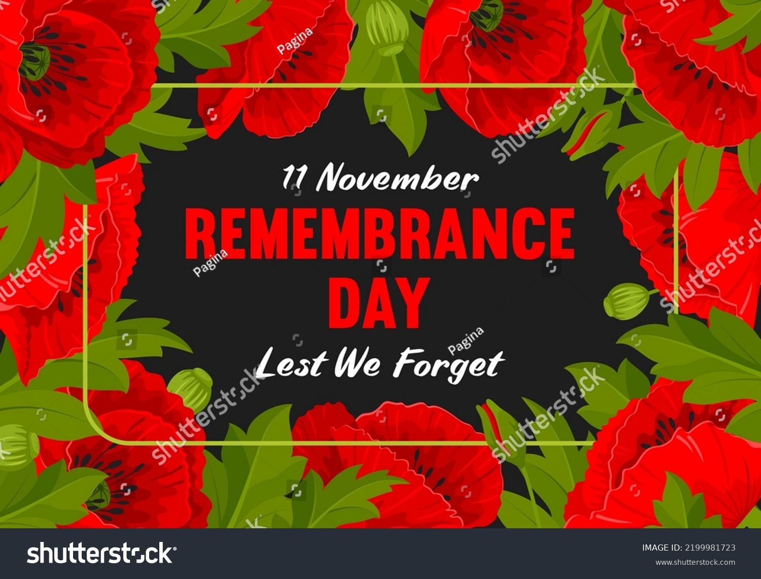 Remembrance Day Card Lest We Forget Stock Vector (Royalty Free ...