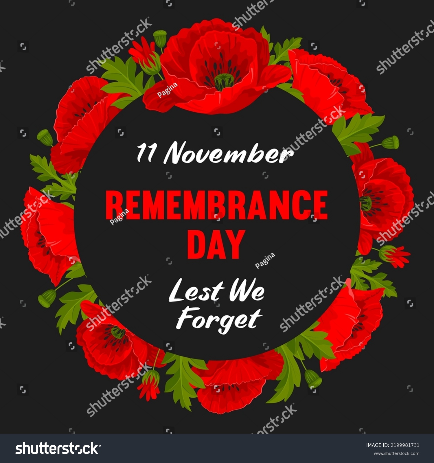 Remembrance Day Card Lest We Forget Stock Vector (Royalty Free ...