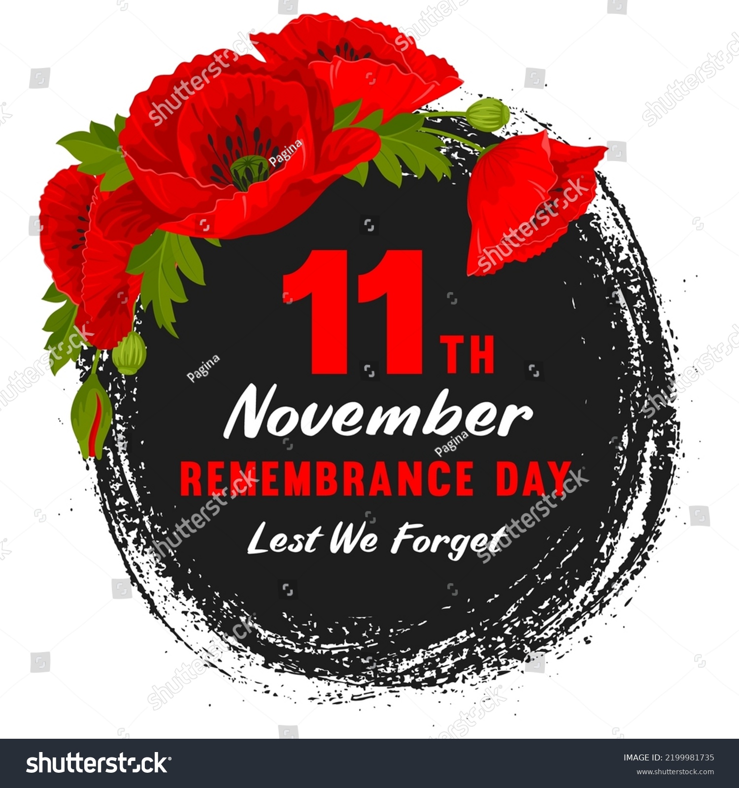 Remembrance Day Card Lest We Forget Stock Vector (Royalty Free ...