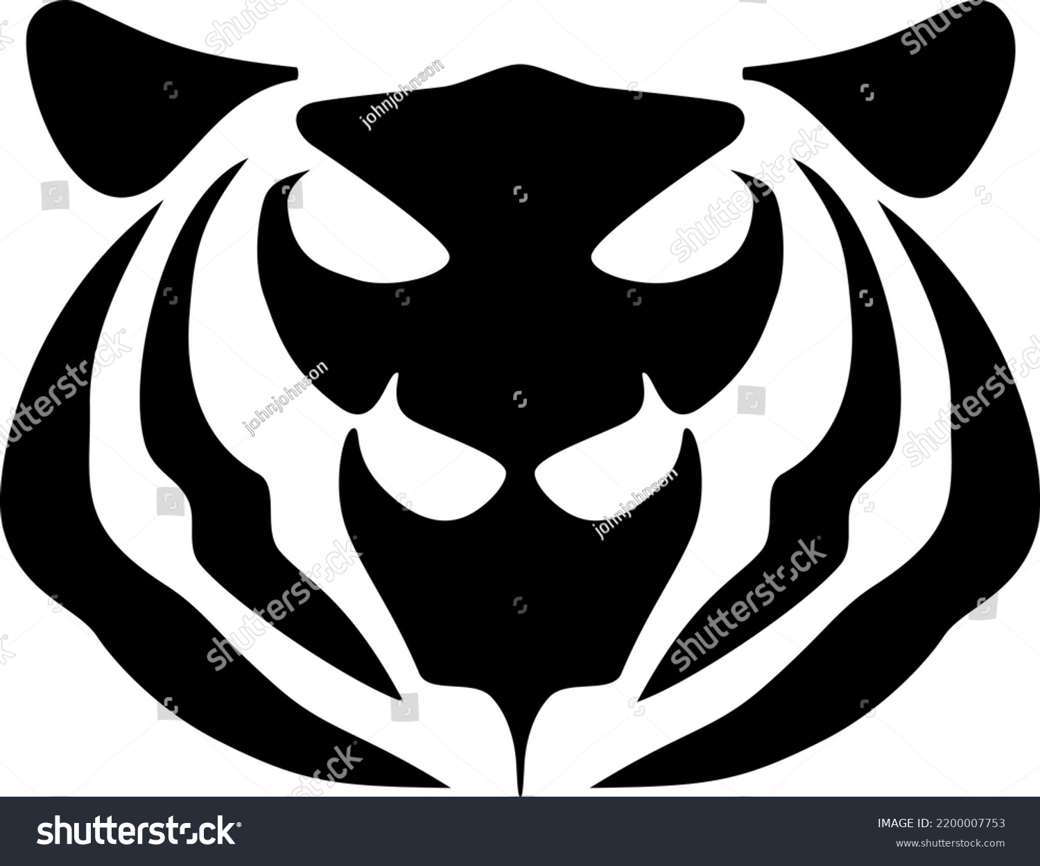 Bengal Tiger Logo Black White Stock Vector (royalty Free) 2200007753 