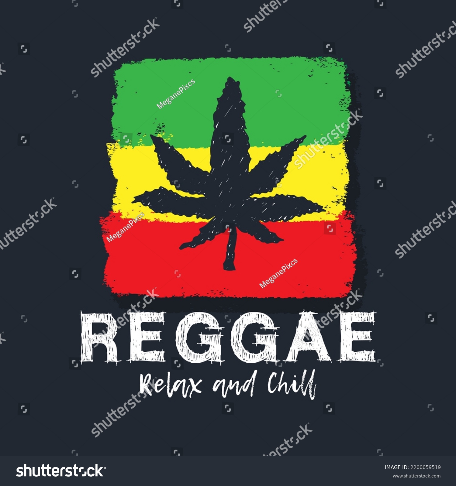 Reggae Relax Chill Text Hand Drawn Stock Vector (Royalty Free ...