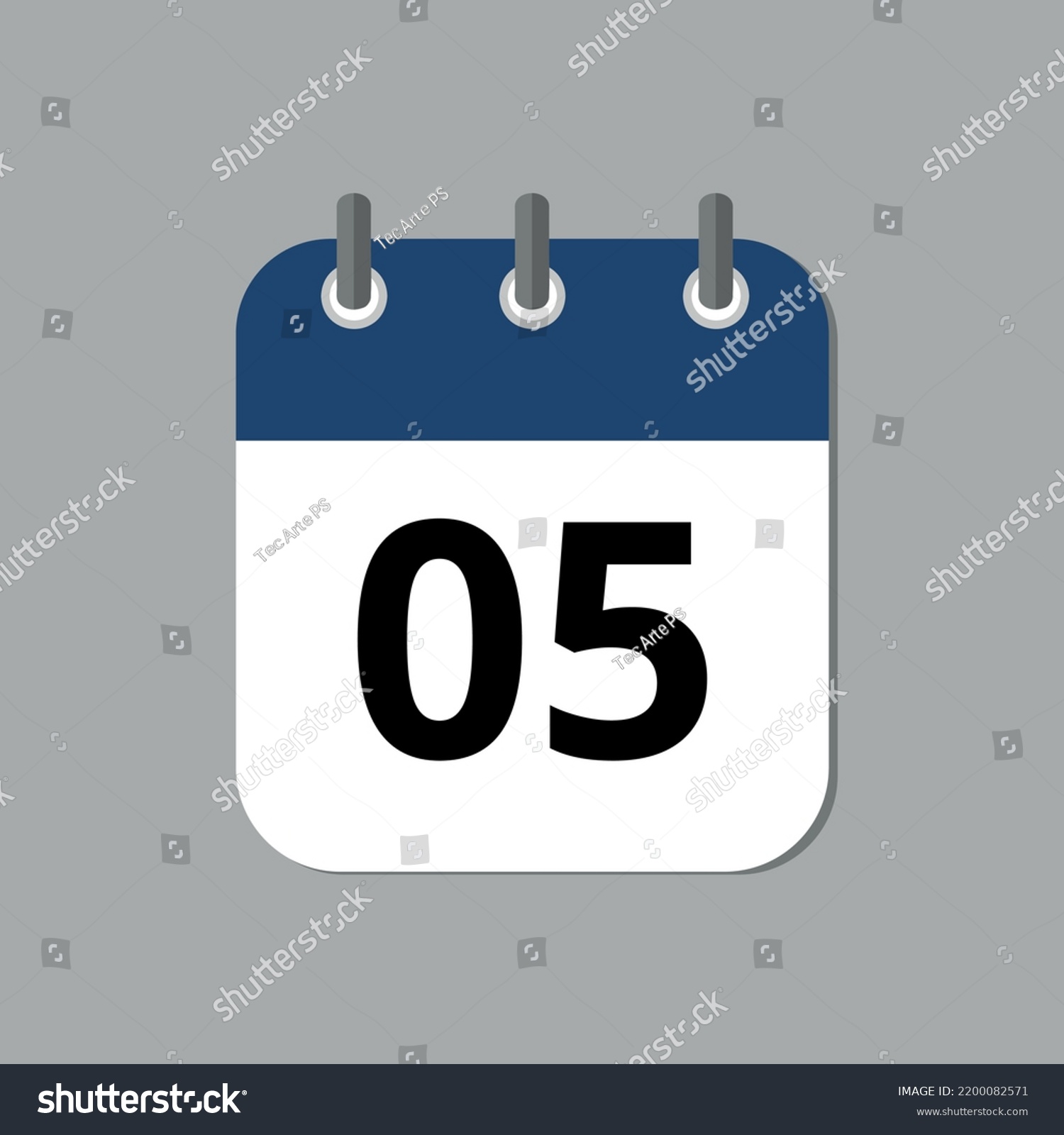 Editable Vector Flat Calendar Icon Blue Stock Vector (Royalty Free ...