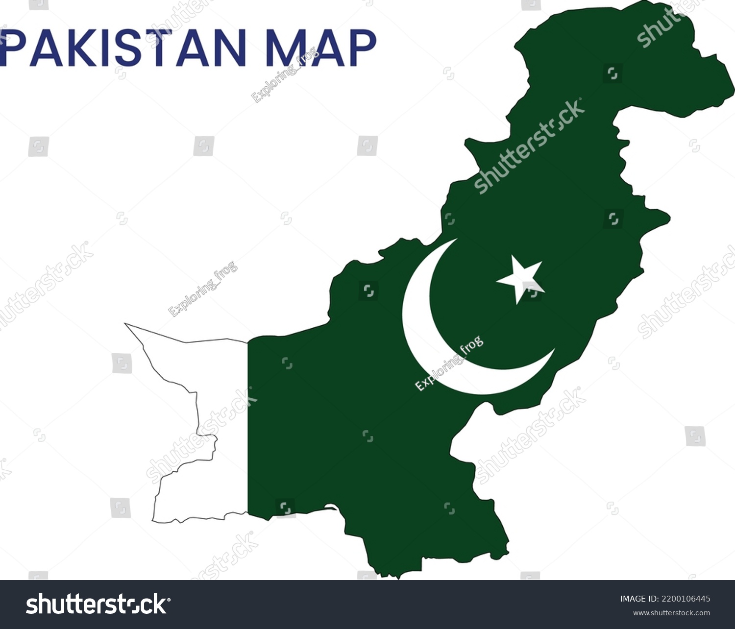 High Detailed Map Pakistan Outline Map Stock Vector Royalty Free   Stock Vector High Detailed Map Of Pakistan Outline Map Of Pakistan Asia 2200106445 