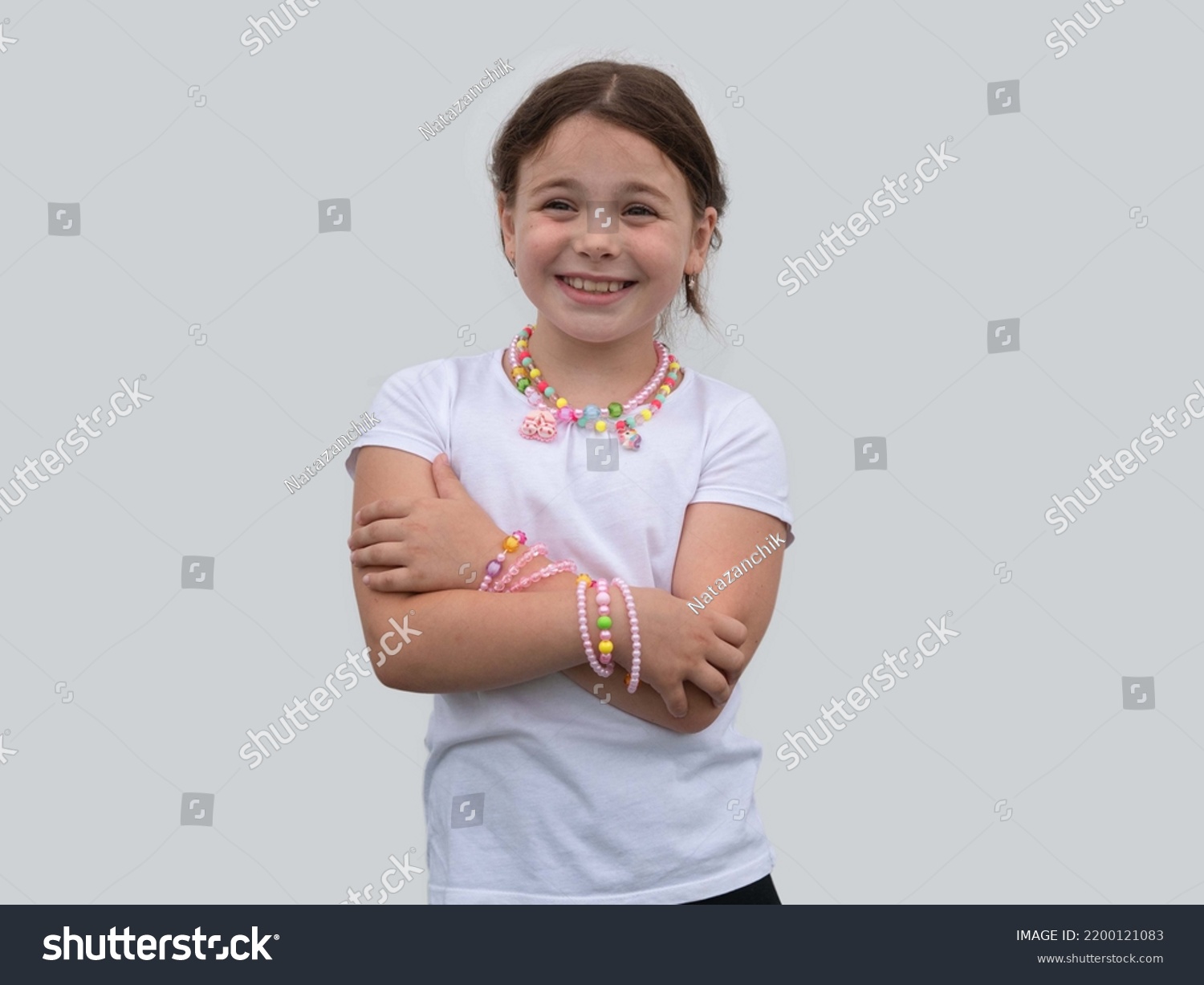 On Hands Neck Little Girl There Stock Photo 2200121083 | Shutterstock