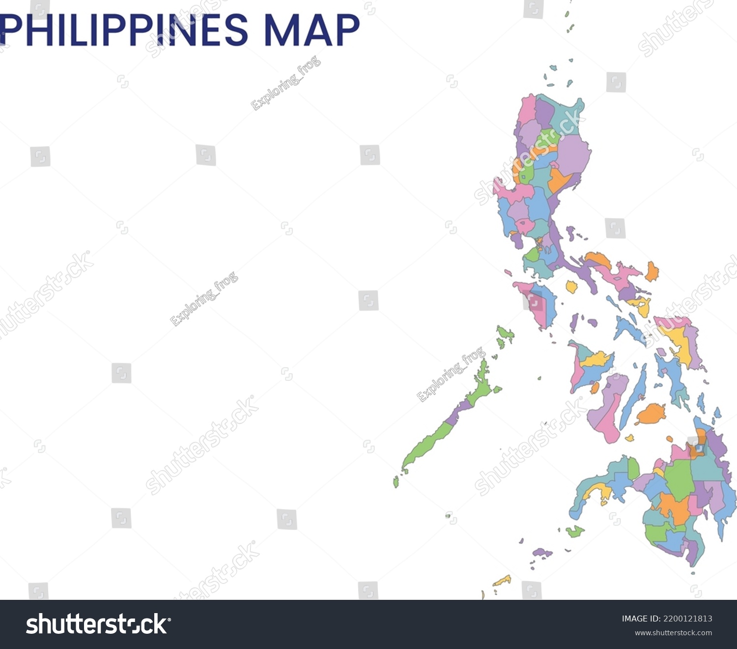 High Detailed Map Philippines Outline Map Stock Vector Royalty Free Stock Vector High Detailed Map Of Philippines Outline Map Of Philippines Asia 2200121813