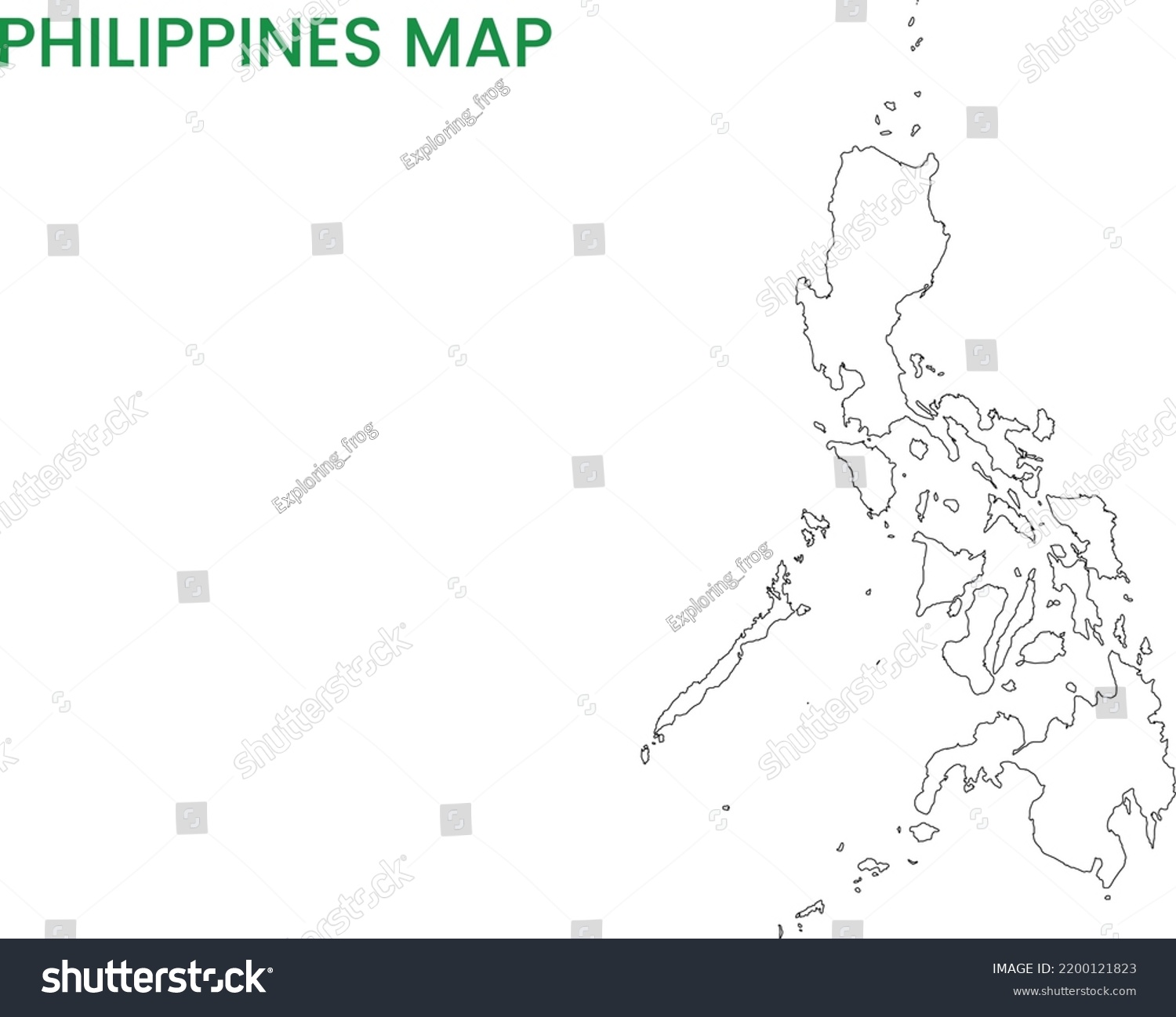 High Detailed Map Philippines Outline Map Stock Vector Royalty Free Stock Vector High Detailed Map Of Philippines Outline Map Of Philippines Asia 2200121823
