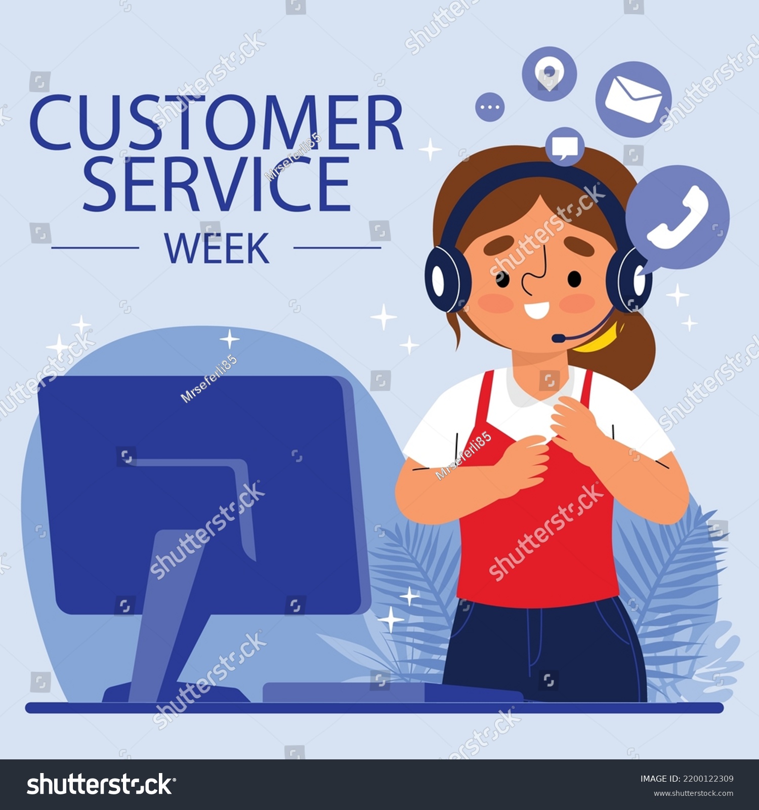 Customer Service Week Vector Illustration เวกเตอร์สต็อก (ปลอดค่า