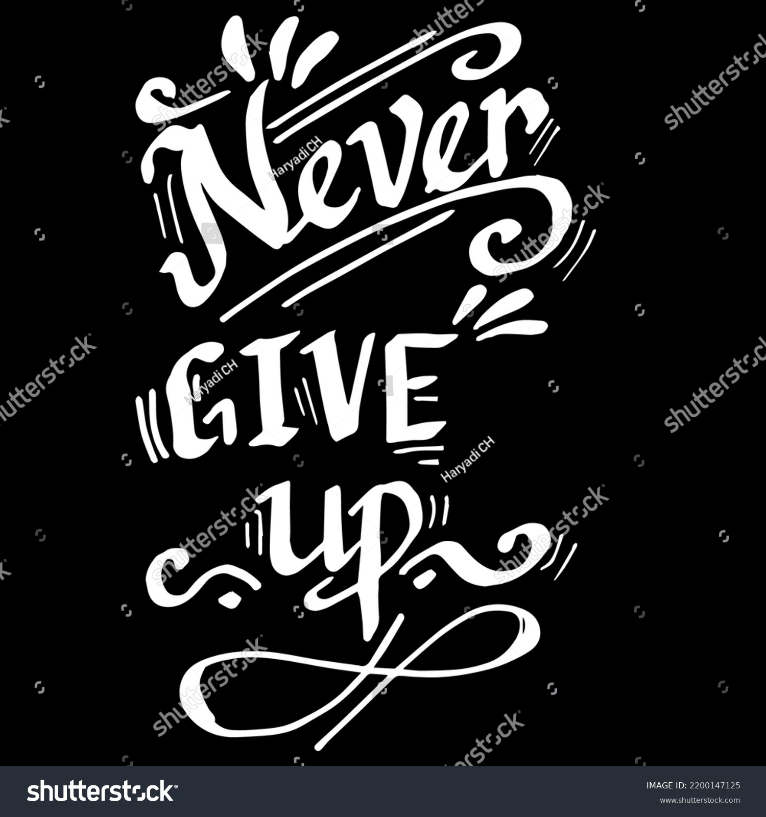 Never Give Quotes Doodle Vector Stock Vector (Royalty Free) 2200147125 ...