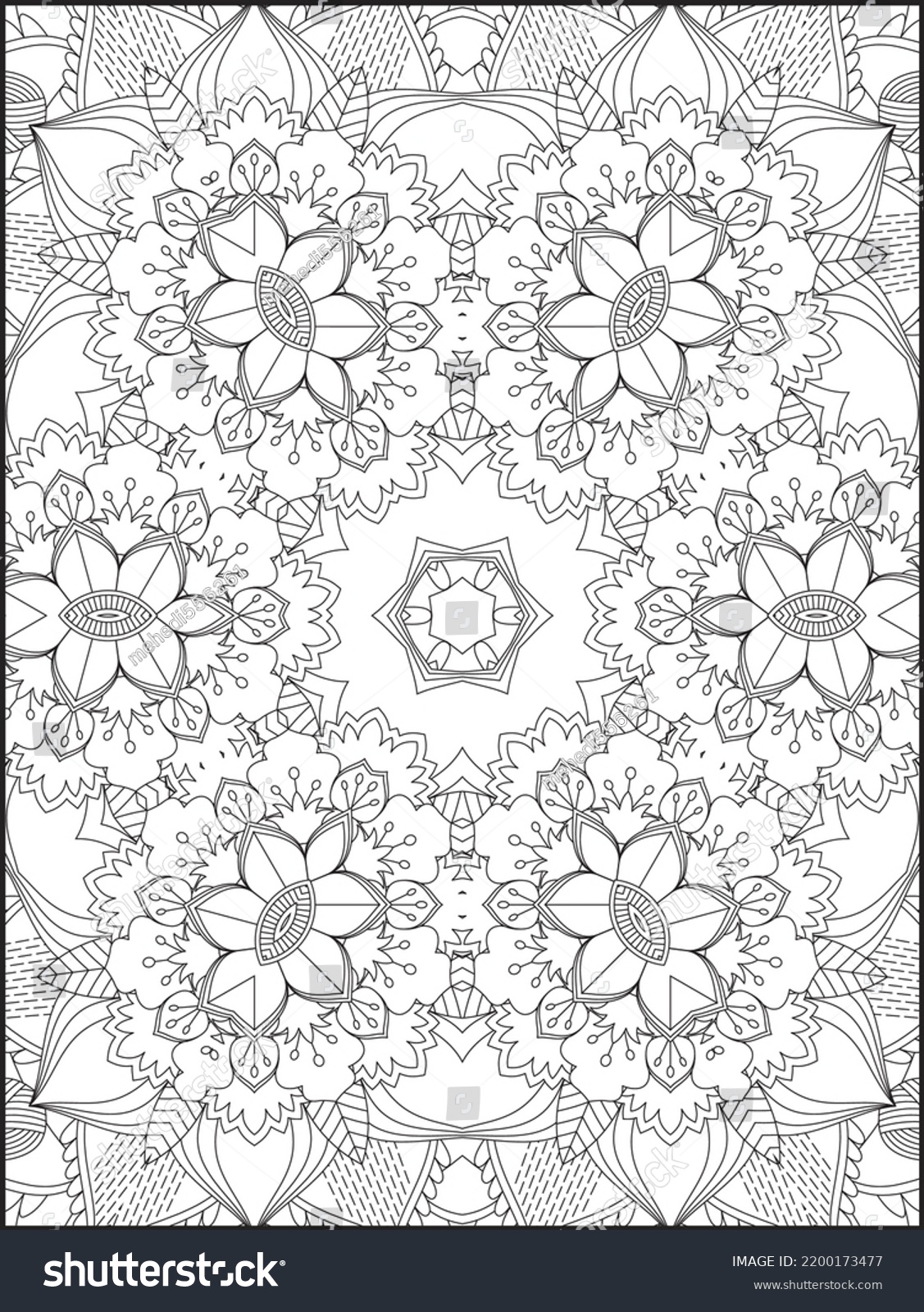 Adult Coloring Page Mandala Coloring Page Stock Vector (Royalty Free ...