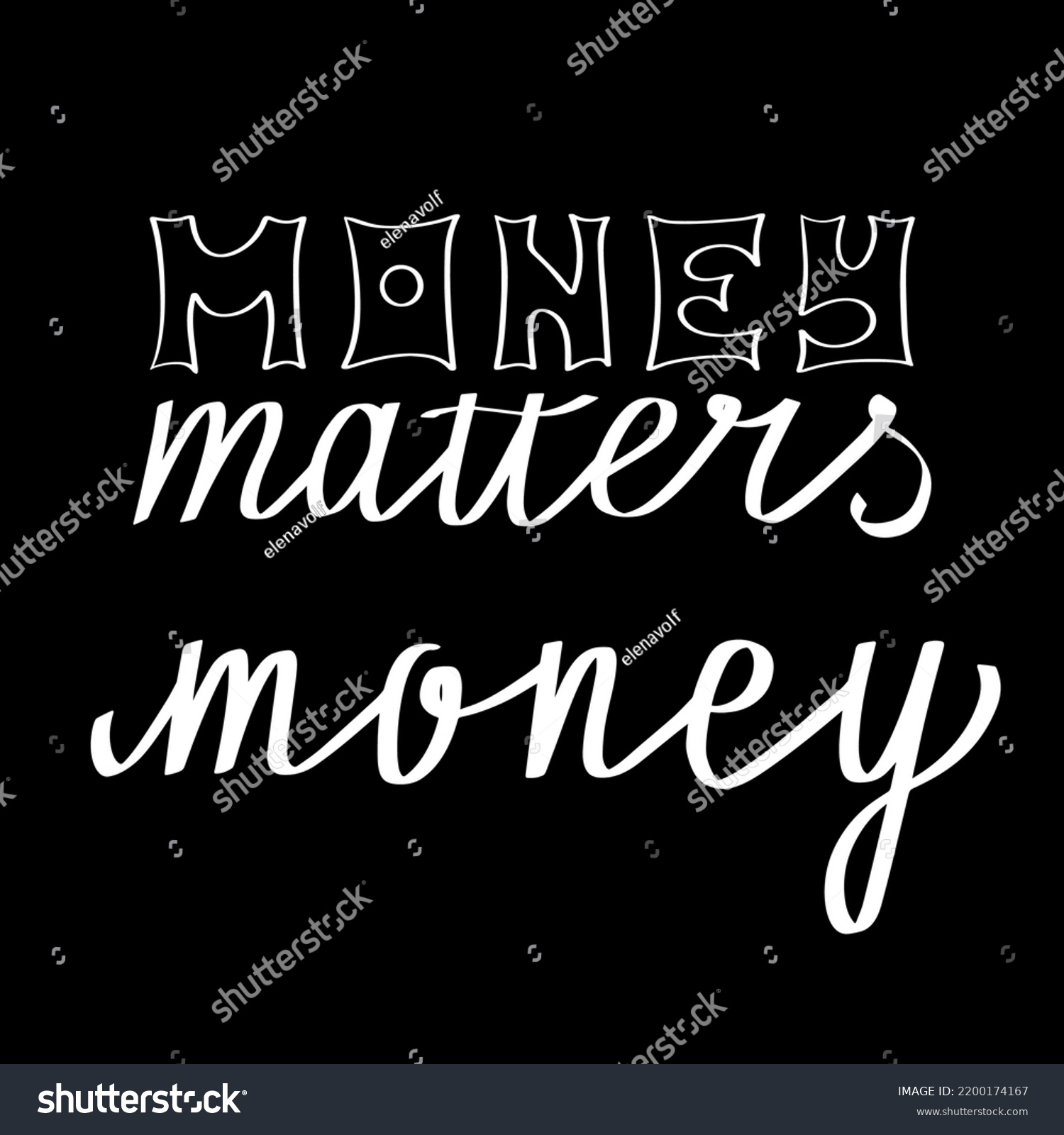 Money Matters Concept Lettering Hand Drawing Stock Vector (royalty Free 