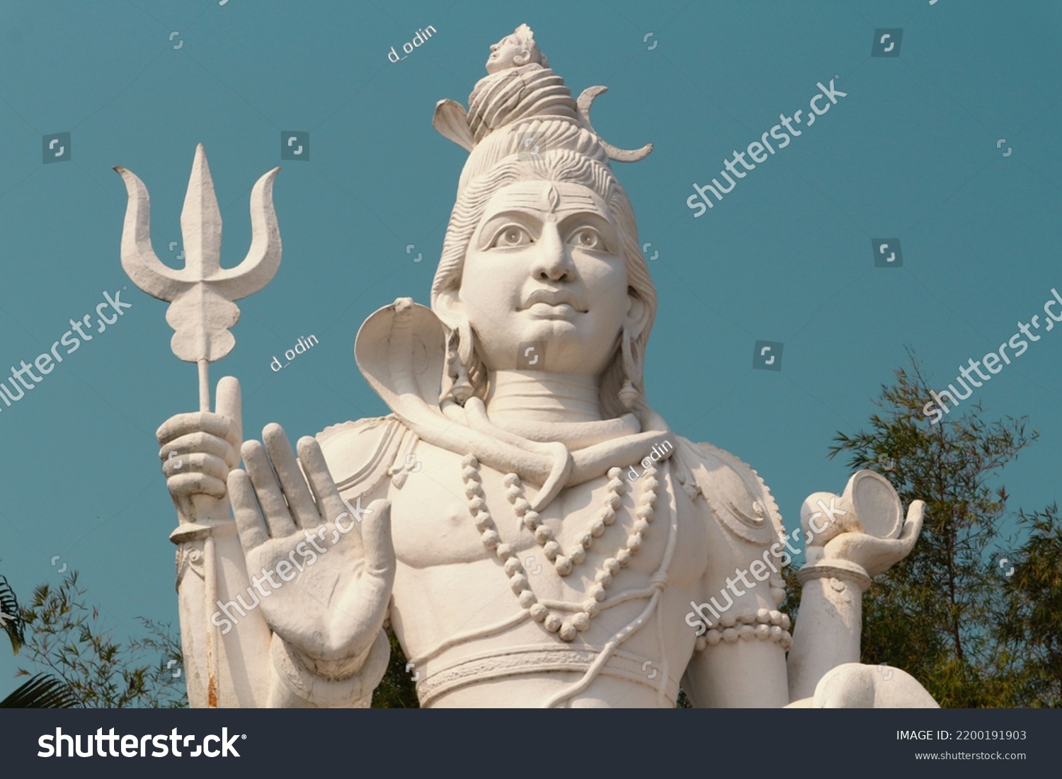 Fourarmed Lord Shiva Trident Cobra Around Stock Photo 2200191903 ...