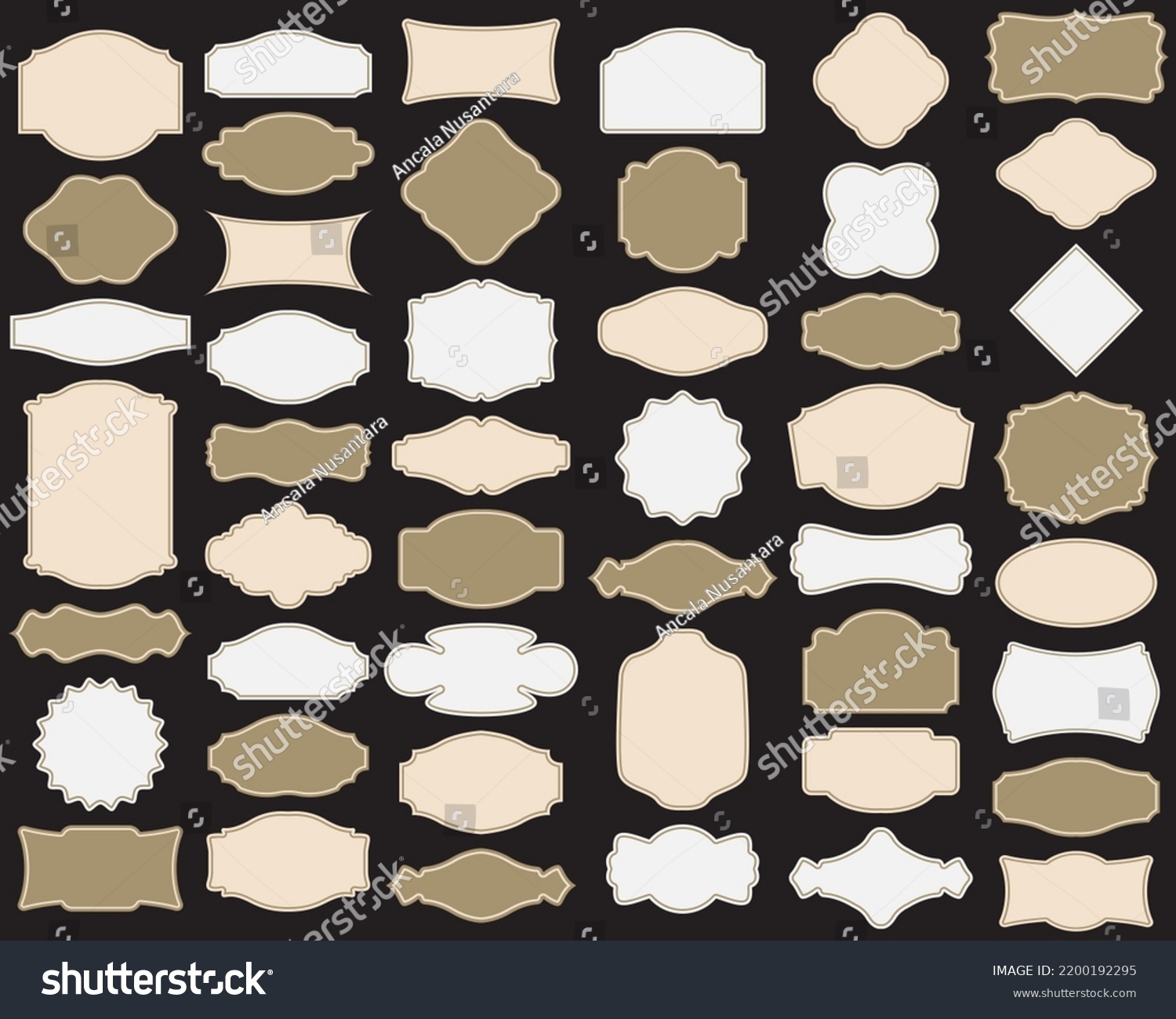 Collection Blank Vintage Labels Vector Illustration Stock Vector ...