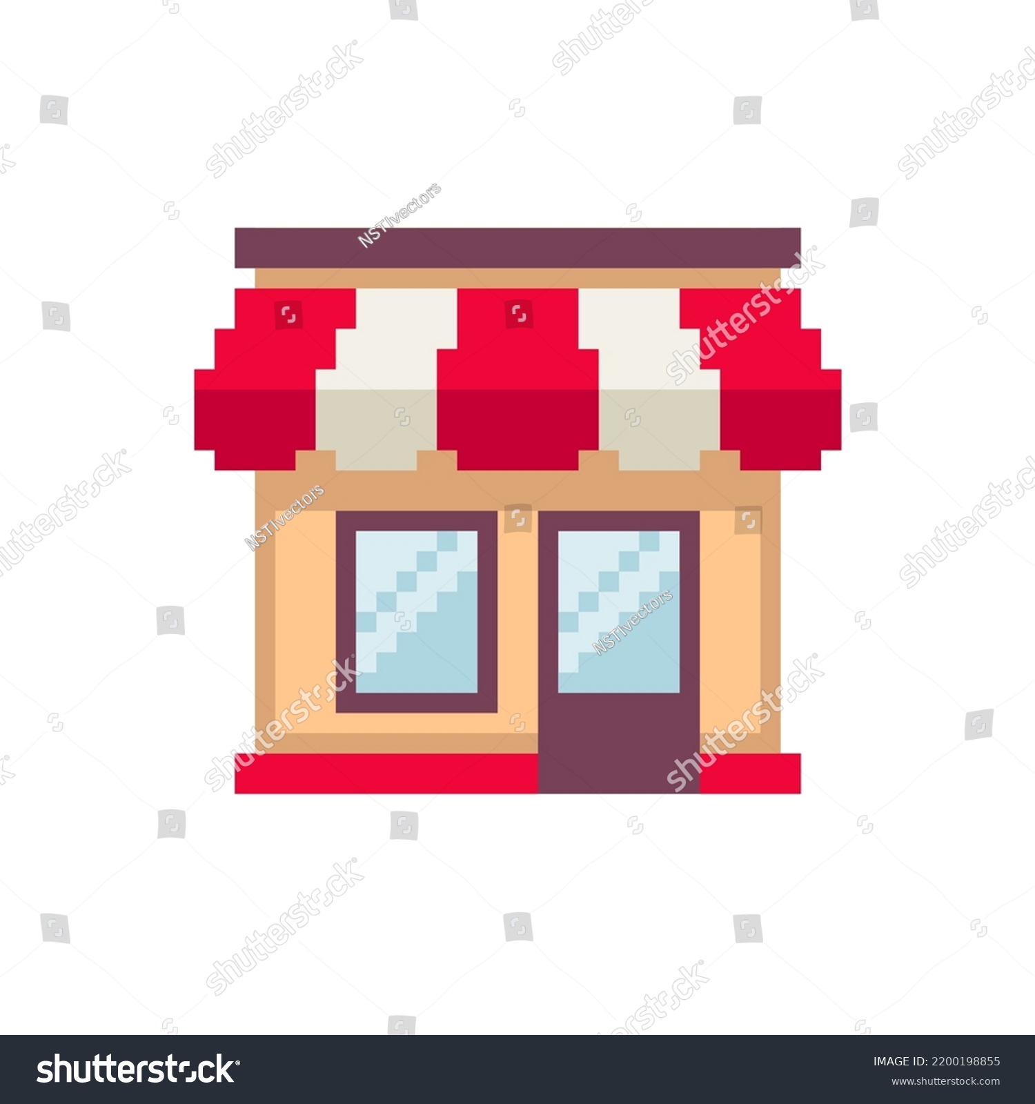 Pixel Art Store Icon 8bit Retro Stock Vector (royalty Free) 2200198855 