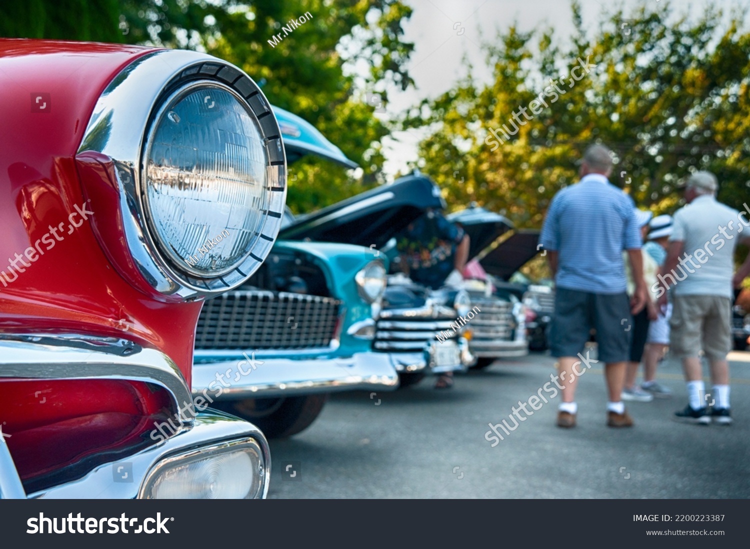 Vintage American Cars On Display Classic Stock Photo 2200223387