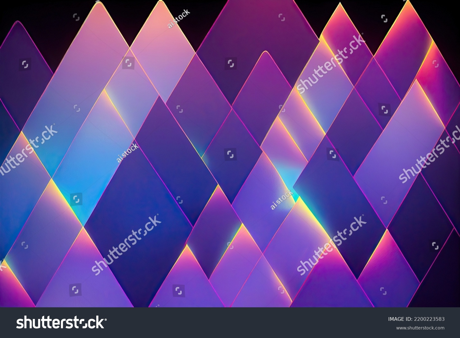 Glowing Blue Purple Neon Glowing Triangles Stock Illustration 2200223583 Shutterstock