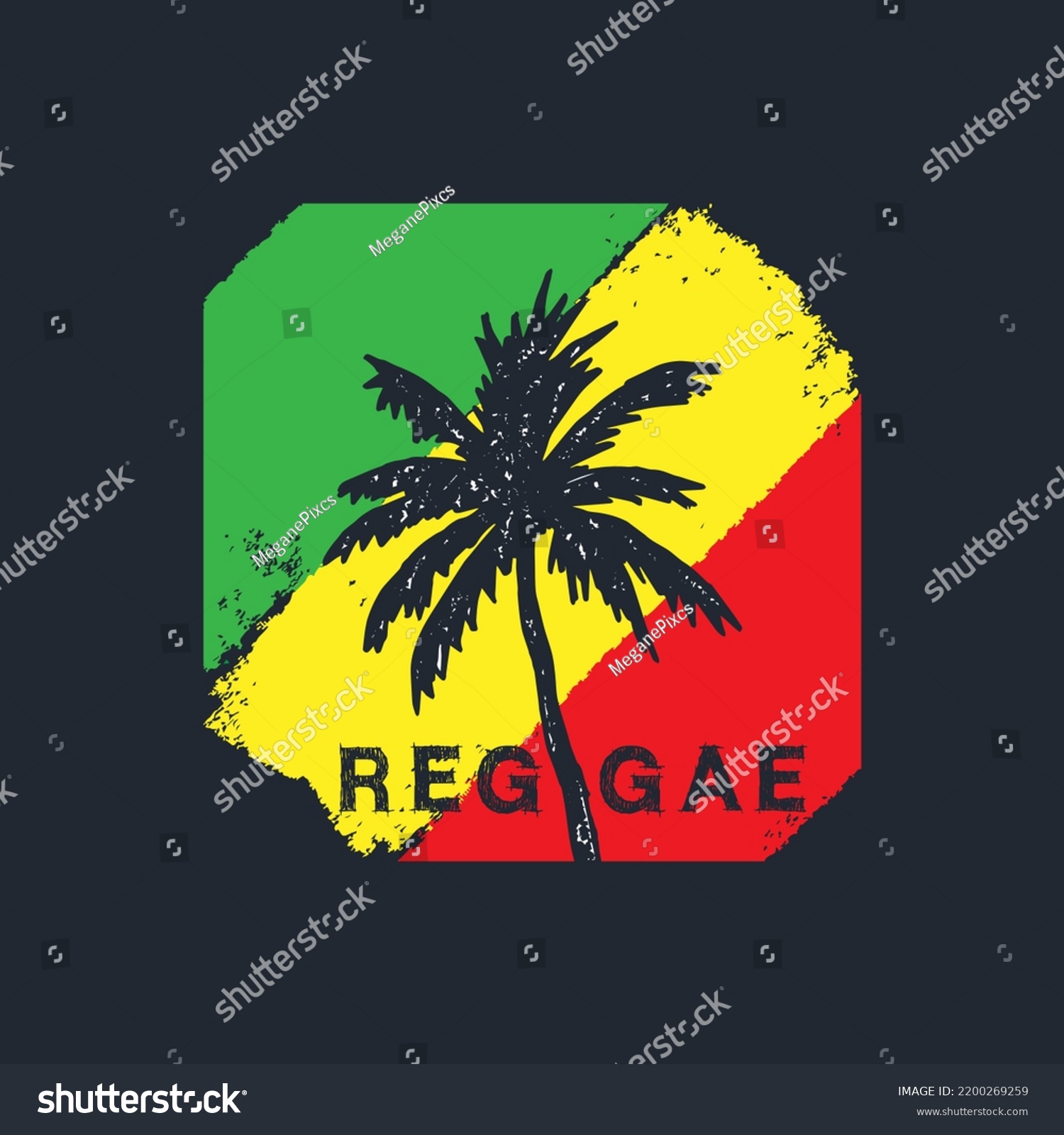 Reggae Vector Flag Background Palm Tree Stock Vector (Royalty Free ...