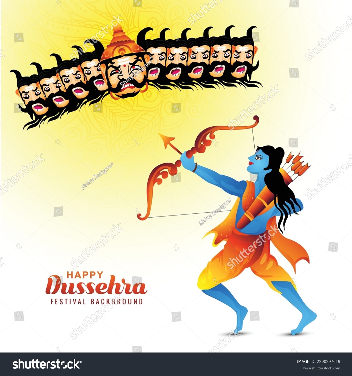 Lord Rama Arrow Killing Ravana Navratri Stock Vector (Royalty Free ...