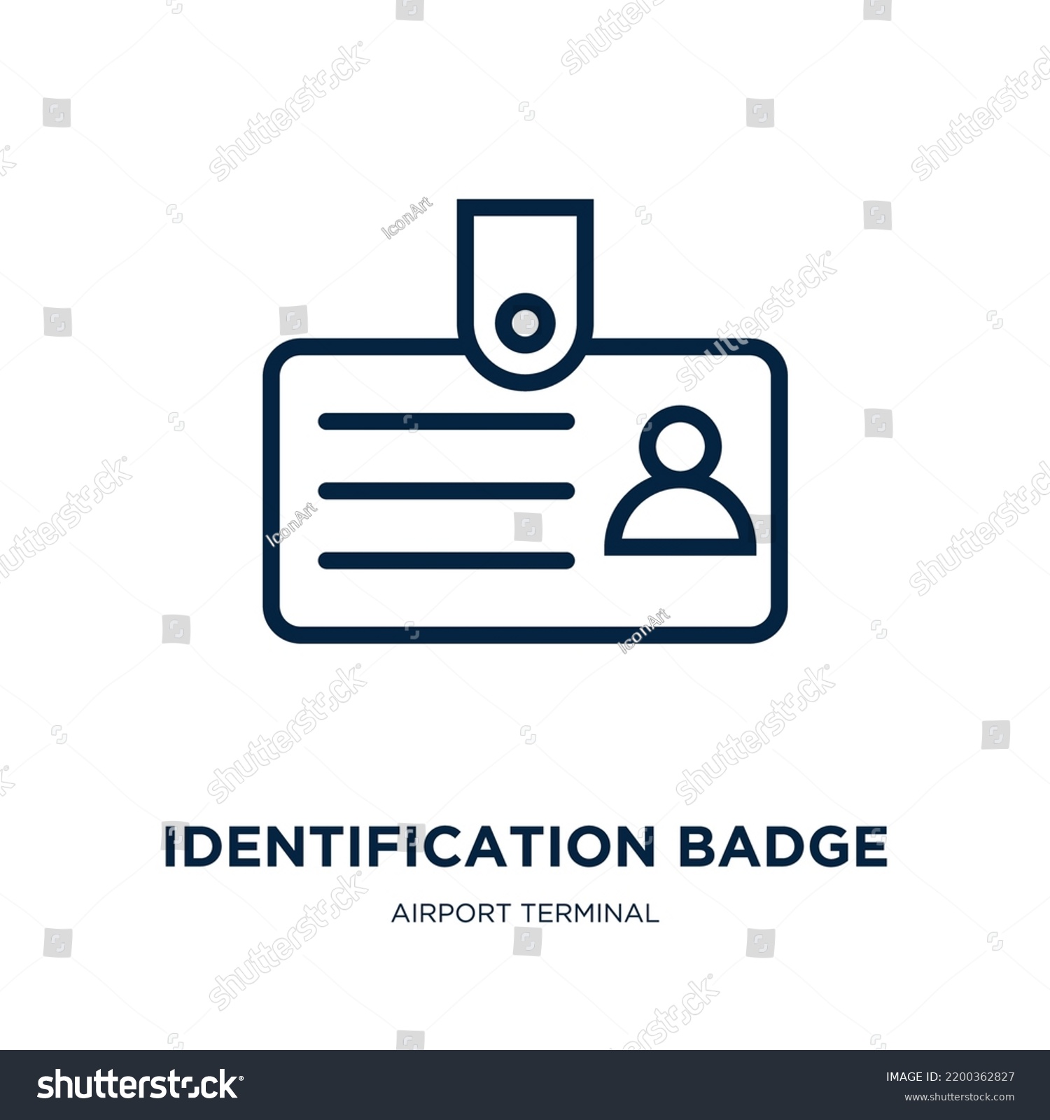 identification-badge-icon-airport-terminal-collection-stock-vector