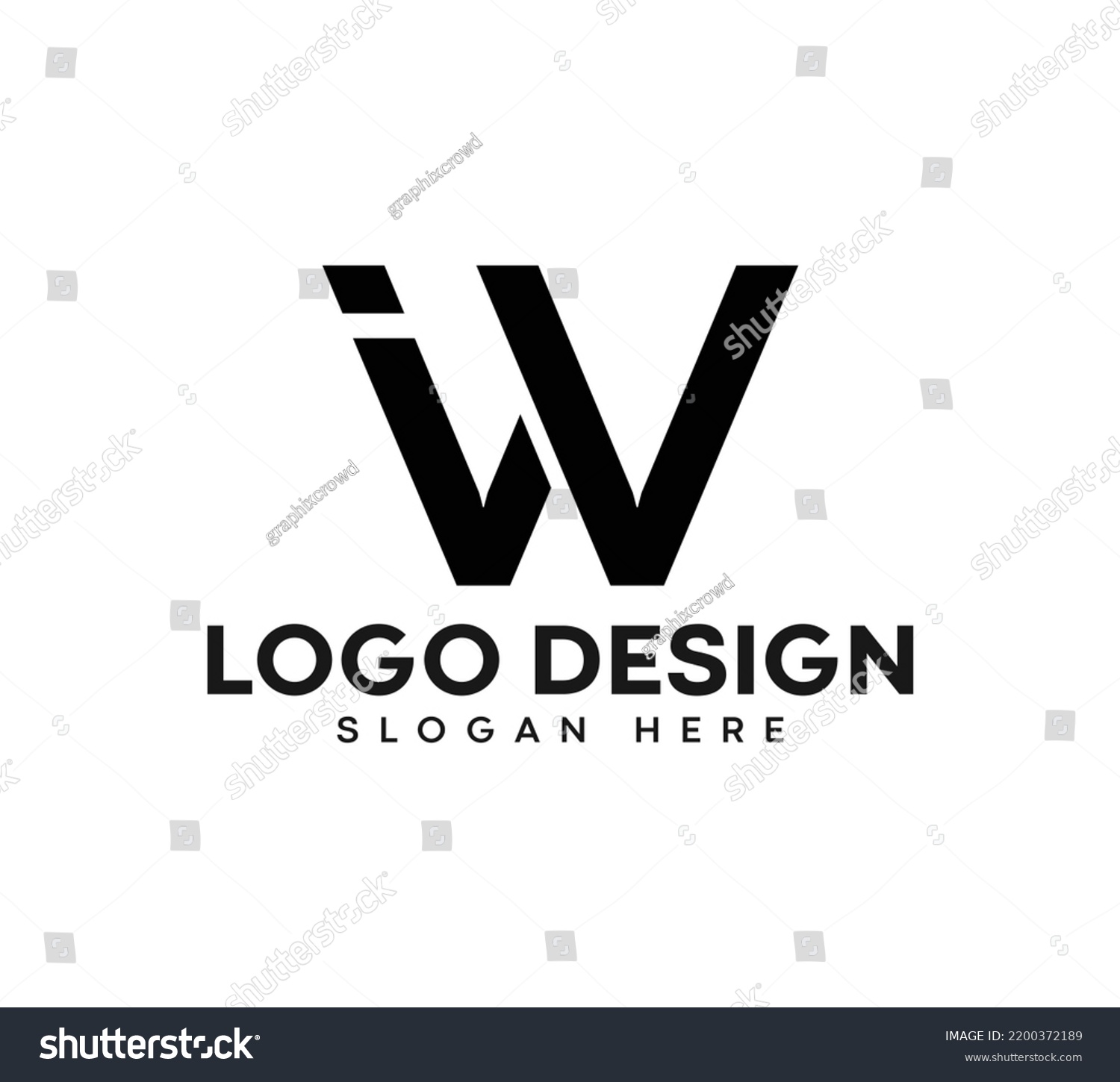 Iw Letter Monogram Logo Iw Lettermark Stock Vector (royalty Free 