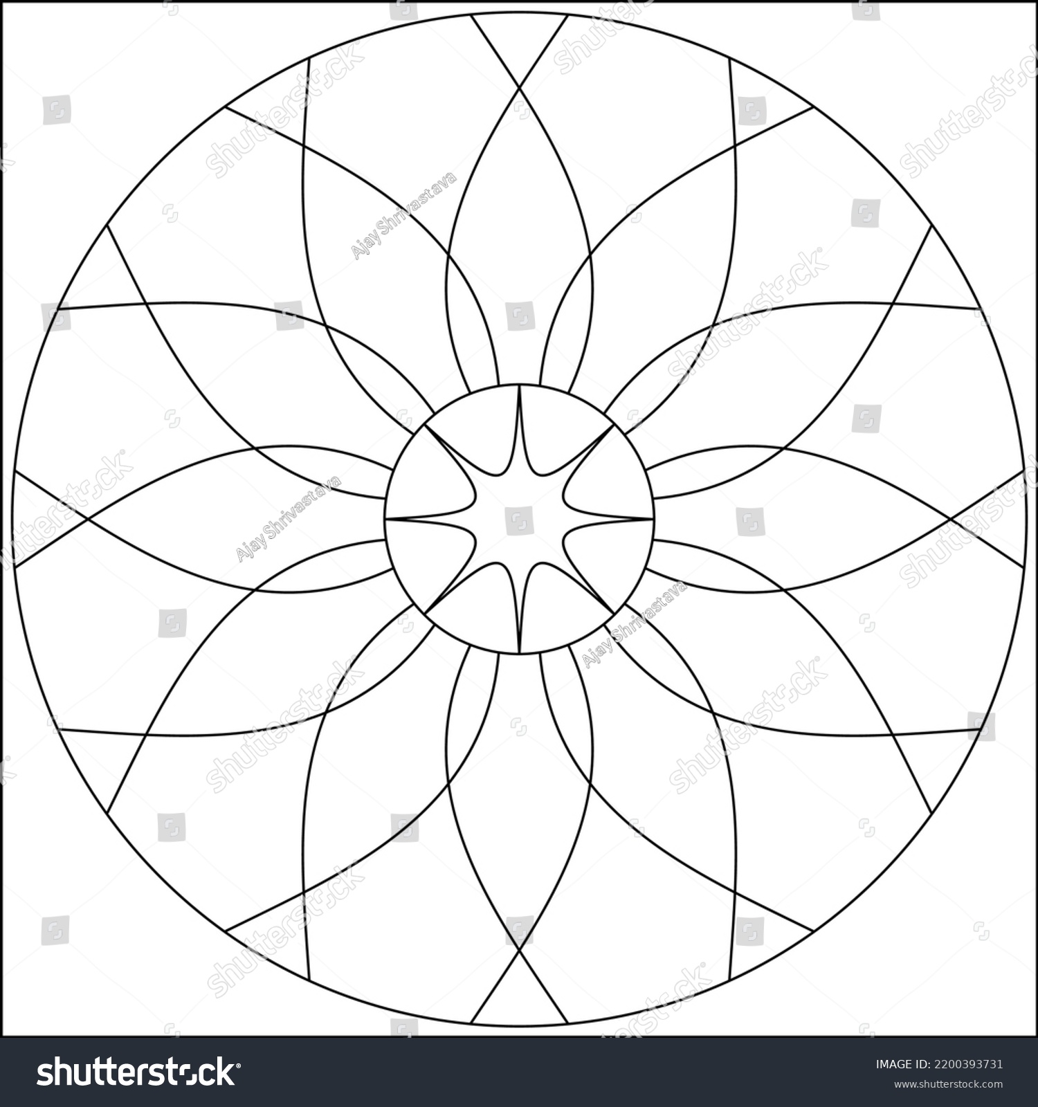 Geometric Coloring Page Geometric Shape Outline Stock Vector (Royalty ...