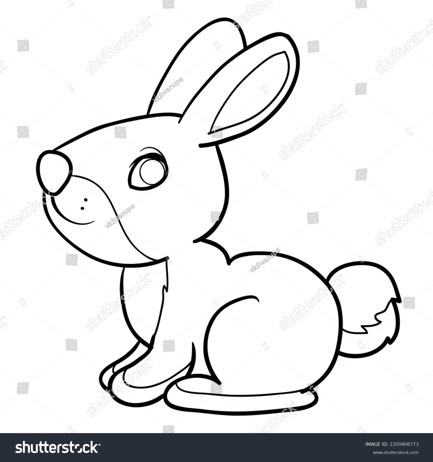 Sketch Cute Rabbit Coloring Book Cartoon Stock Vector (royalty Free 