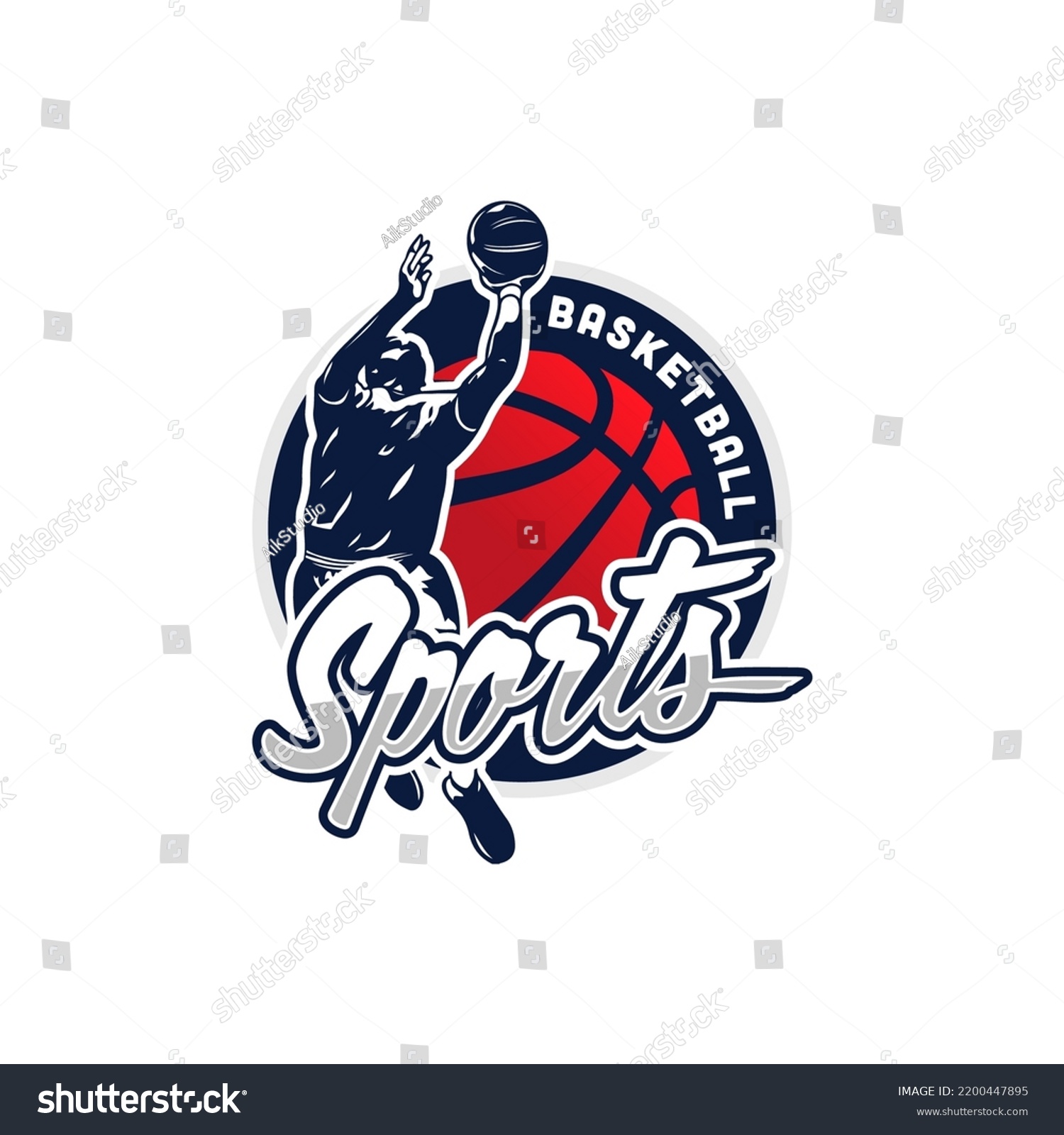 Slam Dunk Basketball Logo Design Illustration Stock Vector (Royalty ...