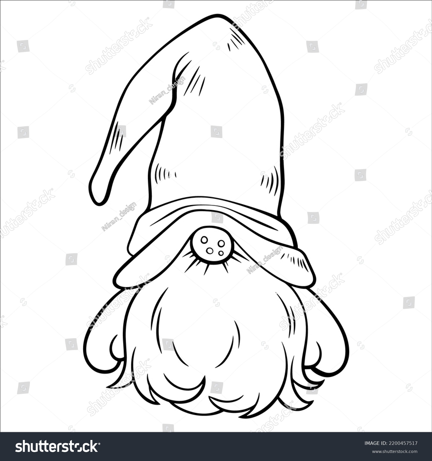 Gnome Drawing Black Lines On White Stock Vector (Royalty Free ...