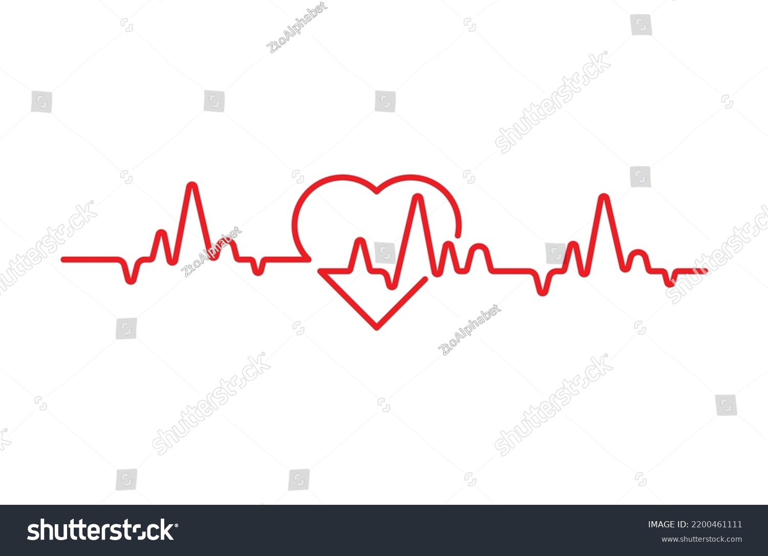 Heart Beat Cardiogram Line Pulse Clipart Stock Vector (Royalty Free ...