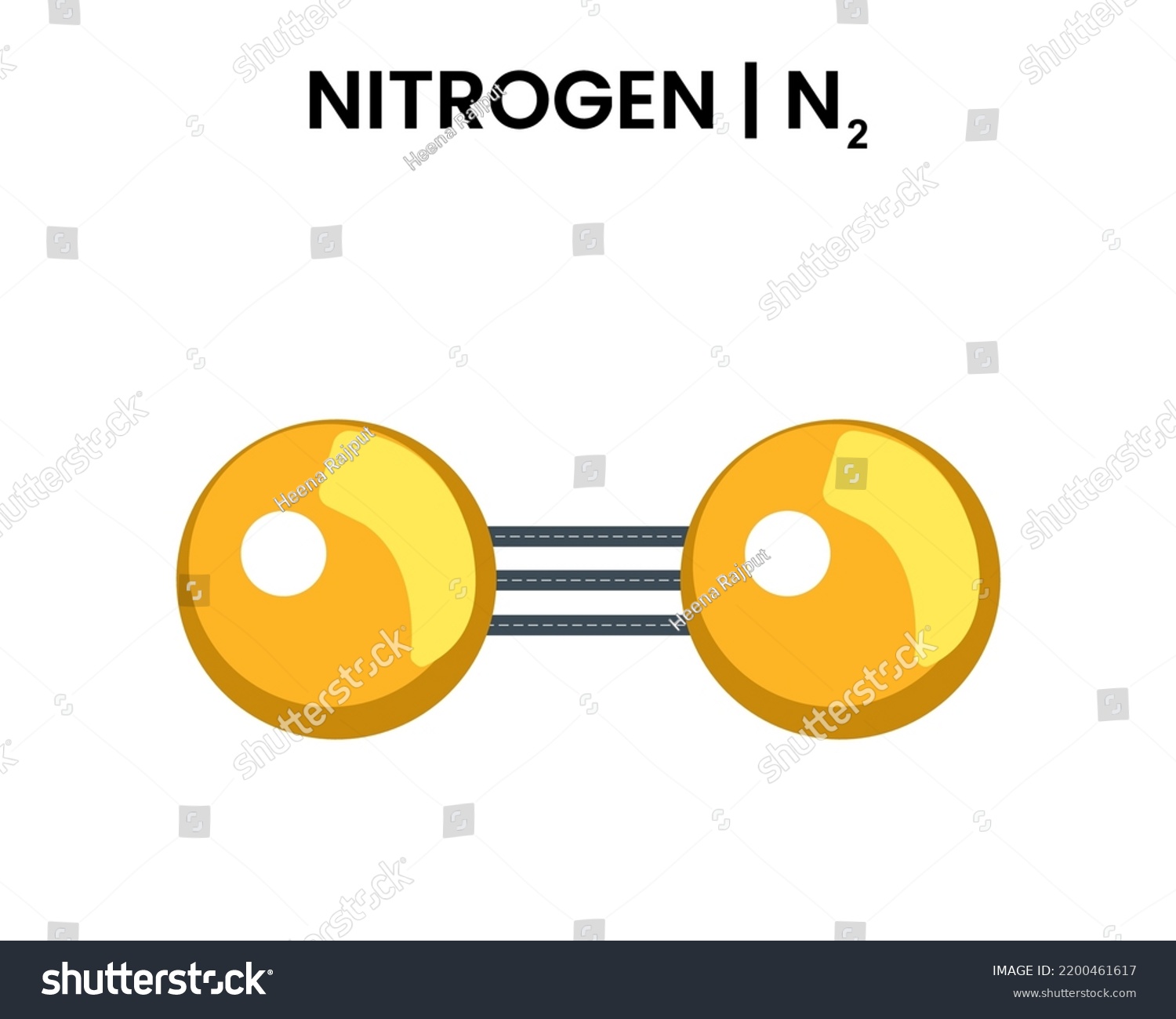 Nitrogen N2 Molecule Structural Chemical Formula Stock Vector (Royalty ...