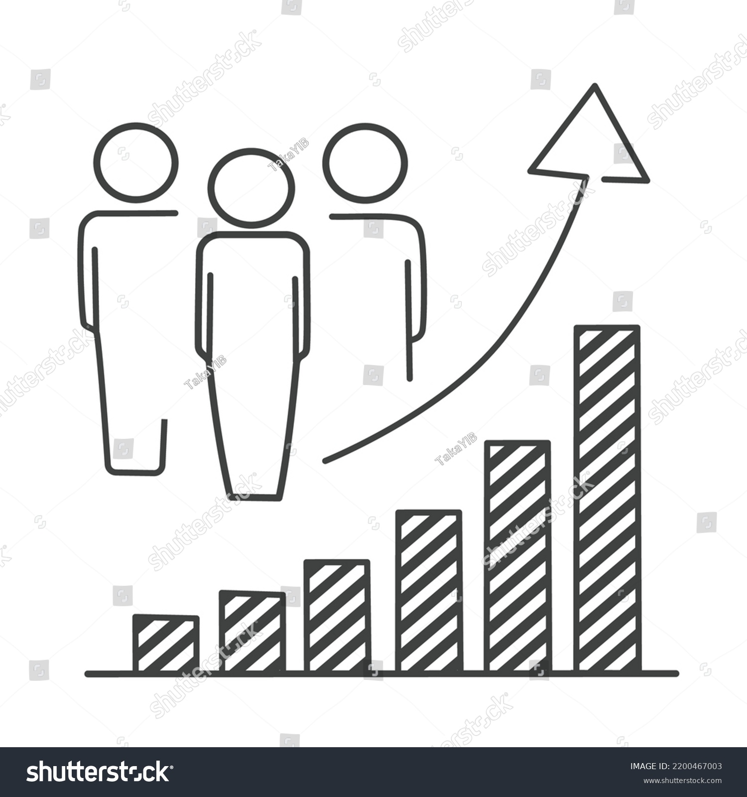 Population Growth Icon Increase Social Development Stock Vector ...