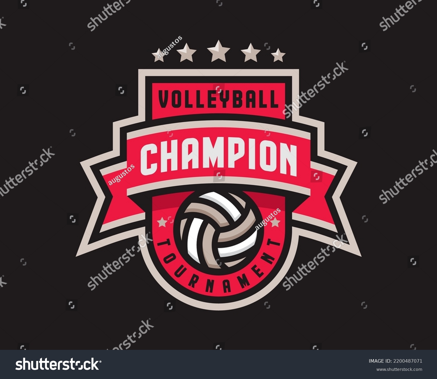 Volleyball Logo Design Emblem Tournament Template Stock Vector (Royalty ...