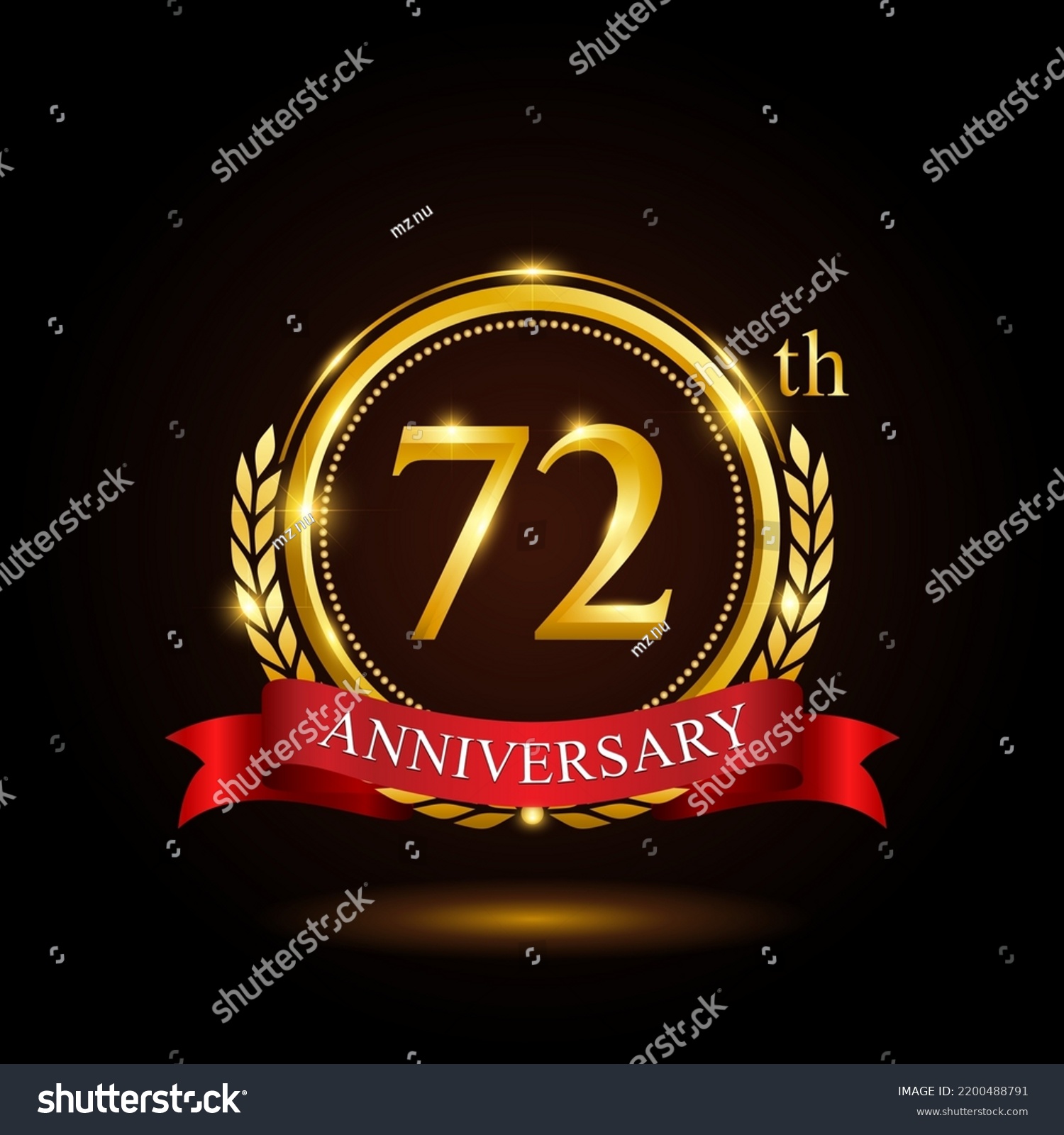 72th Golden Anniversary Template Design Shiny Stock Vector (royalty 