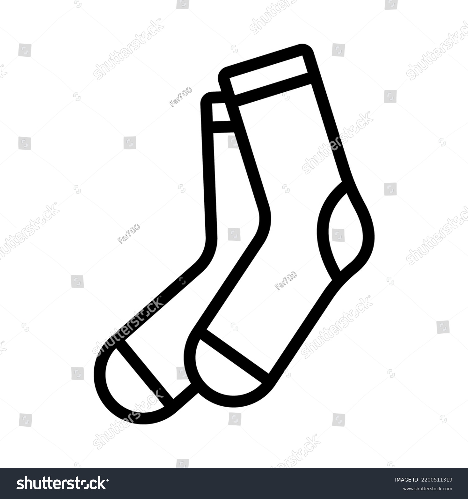 Socks Icon Black Contour Linear Silhouette Stock Vector (Royalty Free ...