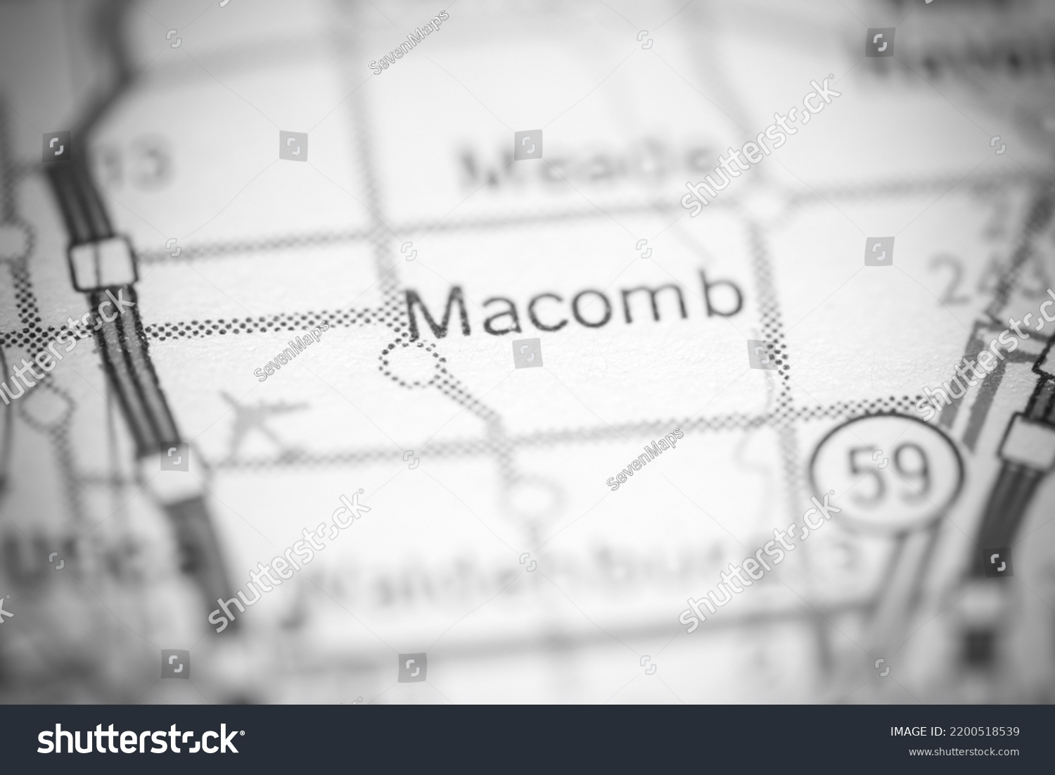 Macomb Michigan Usa On Geography Map Stock Photo 2200518539 | Shutterstock