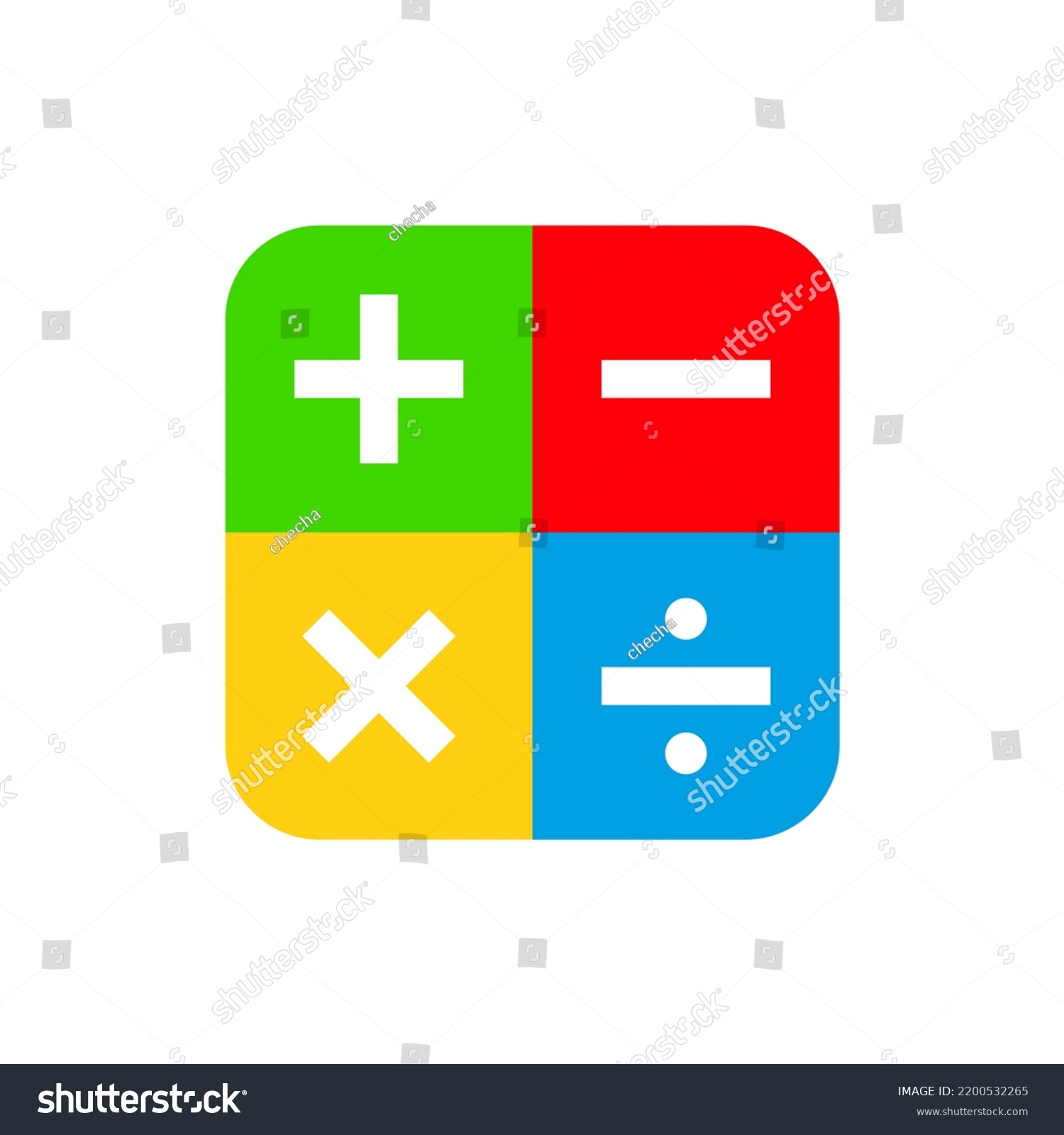 Calculator Icon Set Mathematical Symbols Plus Stock Illustration ...