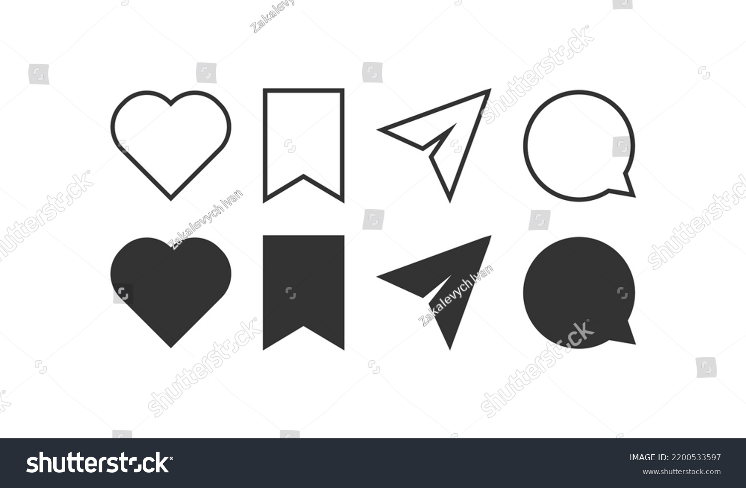 Social Media Icon Set Like Buble Stock Vector (royalty Free) 2200533597 