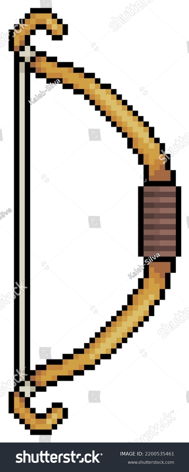 Pixel Art Bow Wooden Bow Vector Stock Vector (Royalty Free) 2200535461 ...