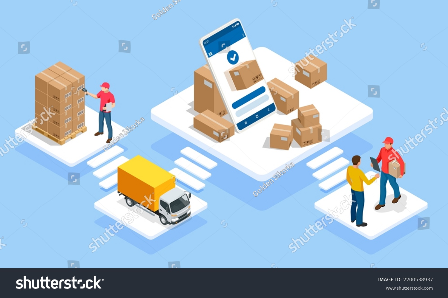 Global Logistics Network Isometric Illustration Isometric Stock ...