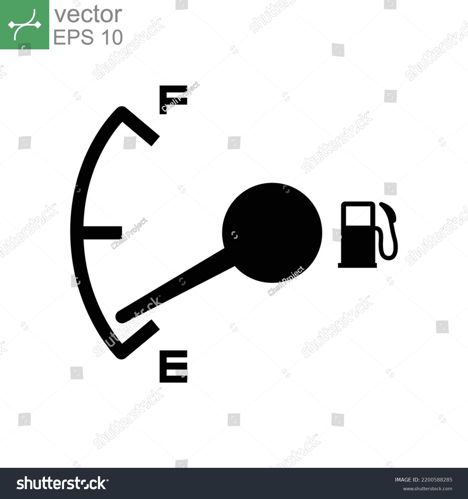 Low Fuel Glyph Icon Fuel Gauge Stock Vector (Royalty Free) 2200588285 ...