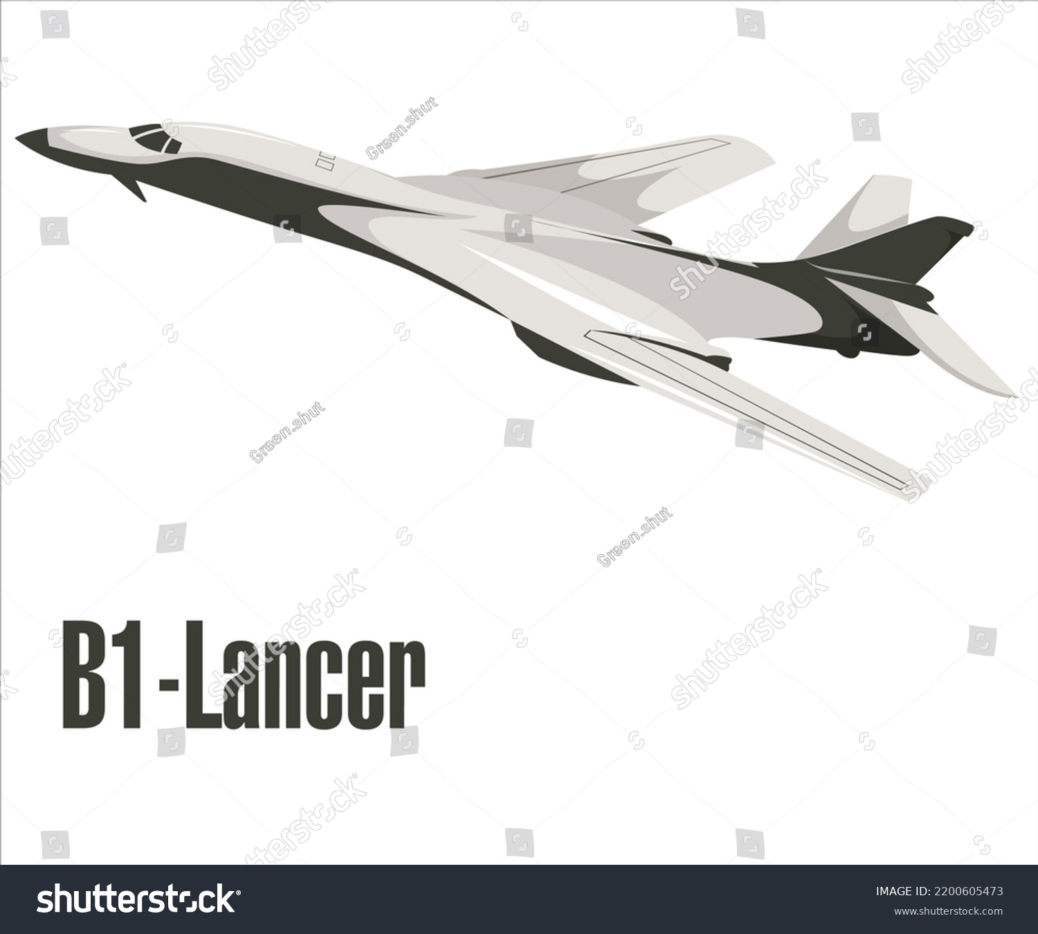 Illustration B1 Lancerplane Silhouette Set Vector Stock Vector (Royalty ...